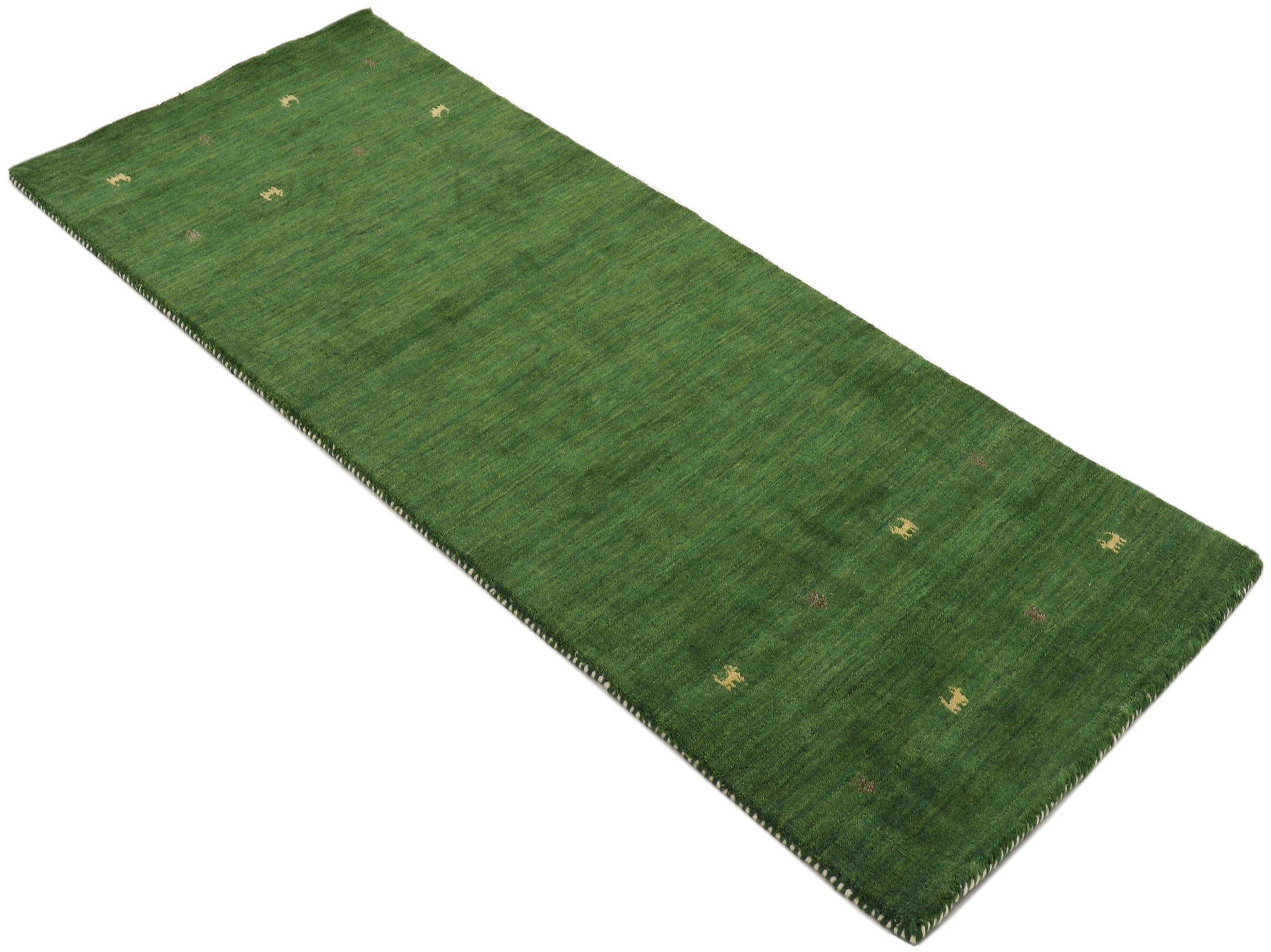 carpetfine Wollteppich »Gabbeh Uni, auch als Läufer und Rund erhältlich«, rechteckig, 15 mm Höhe, reine Wolle, handgewebt, Gabbeh Loom Tiermotiv, große Farbauswahl