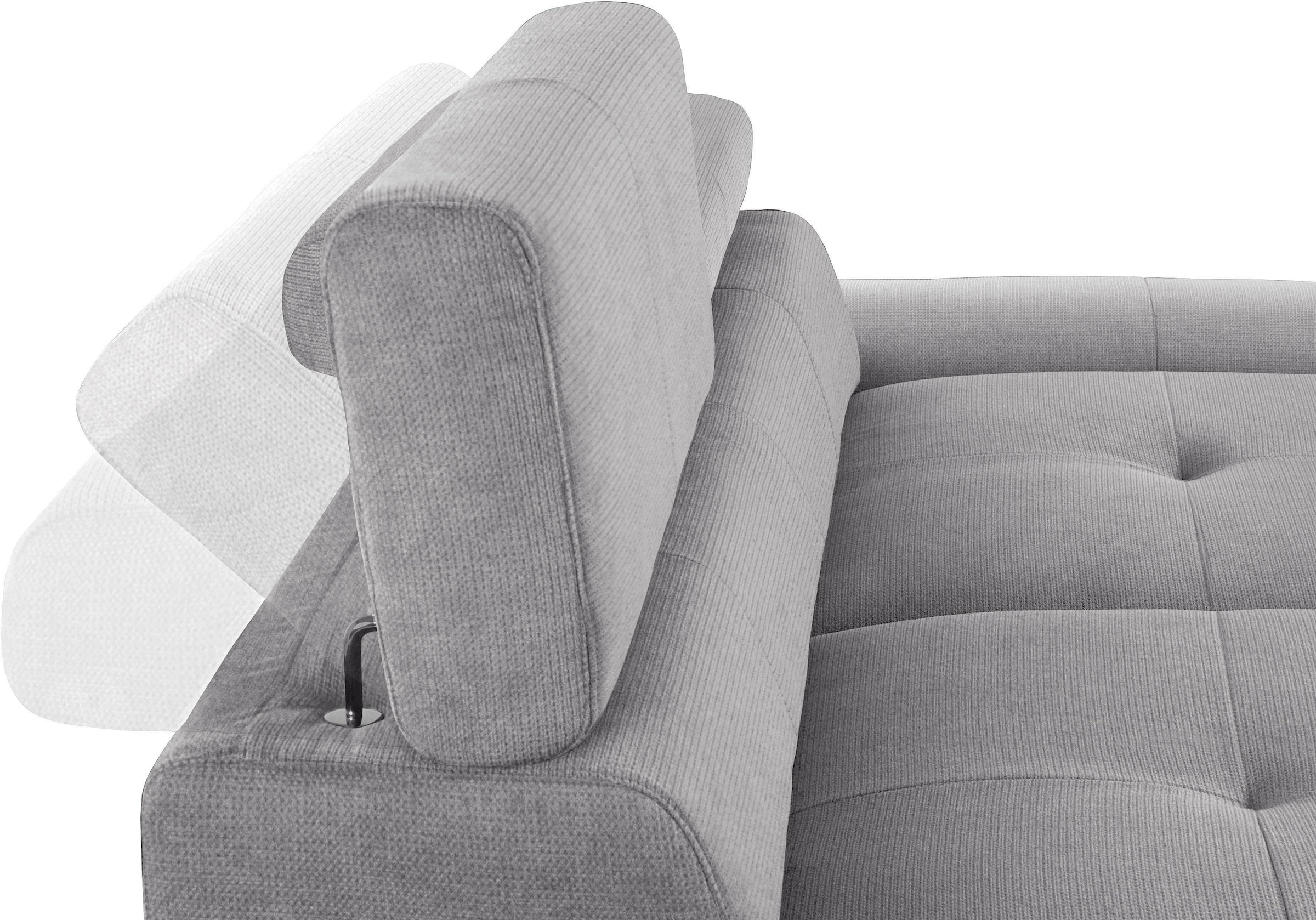 COTTA Polstergarnitur »Enterprise«, (Set), Set bestehend aus 2,5-Sitzer mit Arm- & Kopfteilverstellung & Hocker