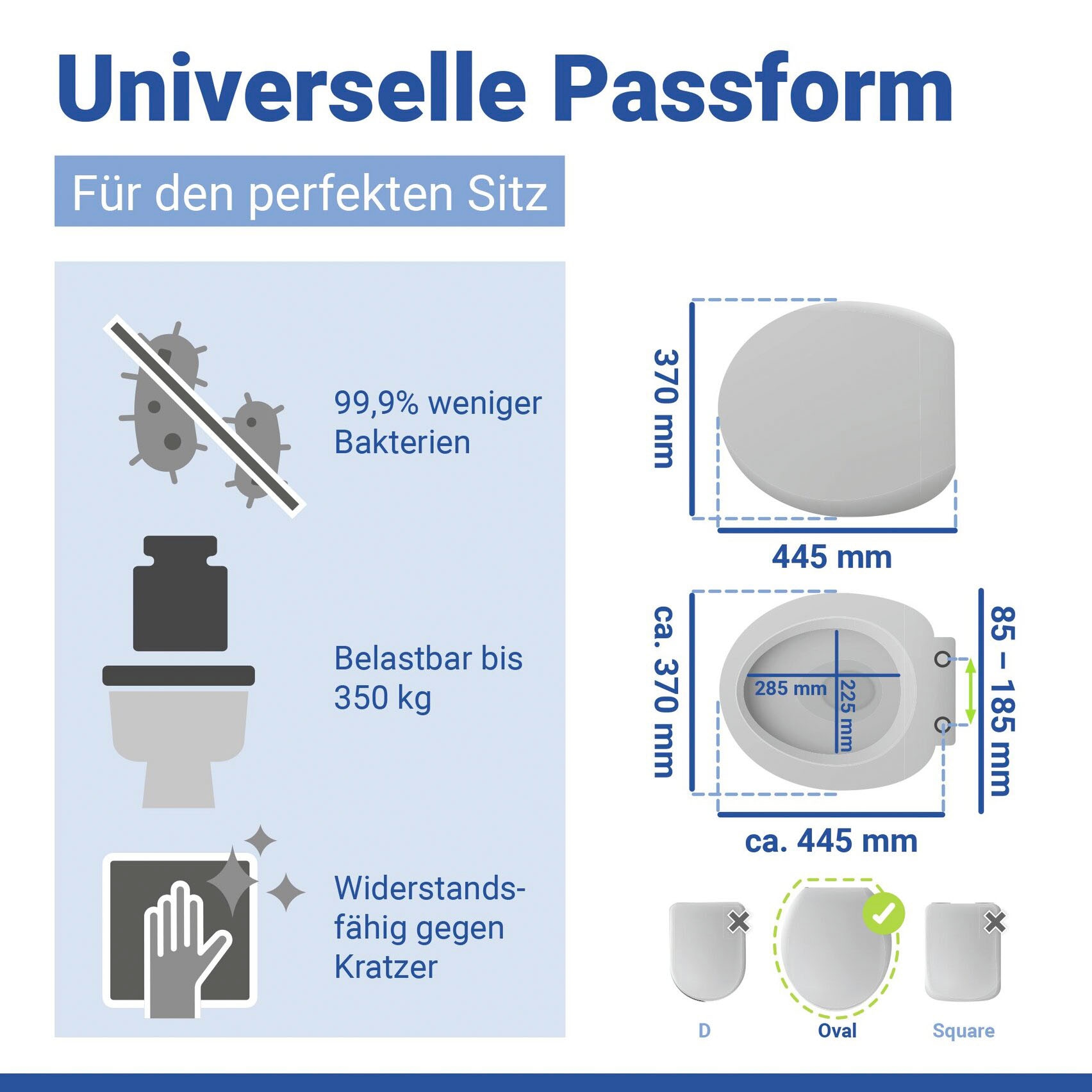 WENKO WC-Sitz »Rieti« strapazierfähiger Toilettensitz, belastbar bis 350 kg, Absenkautomatik