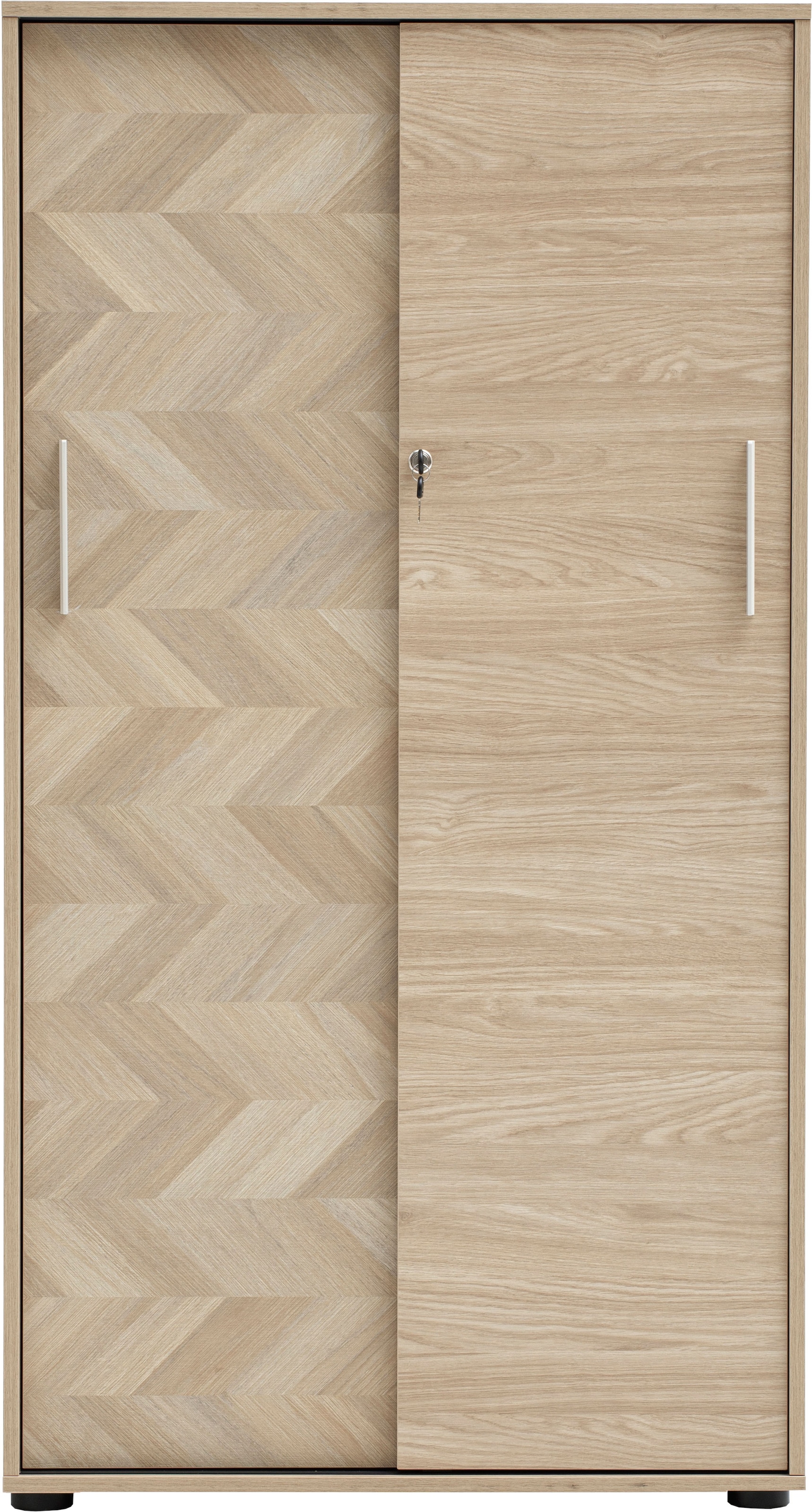 Schildmeyer Schiebetürenschrank »AREZZO, Aktenschrank abschließbar, Höe 150 cm, MADE IN GERMANY« 1 Stk. tlg. Linke Tür in Fischgräten Dekor, MADE IN GERMANY