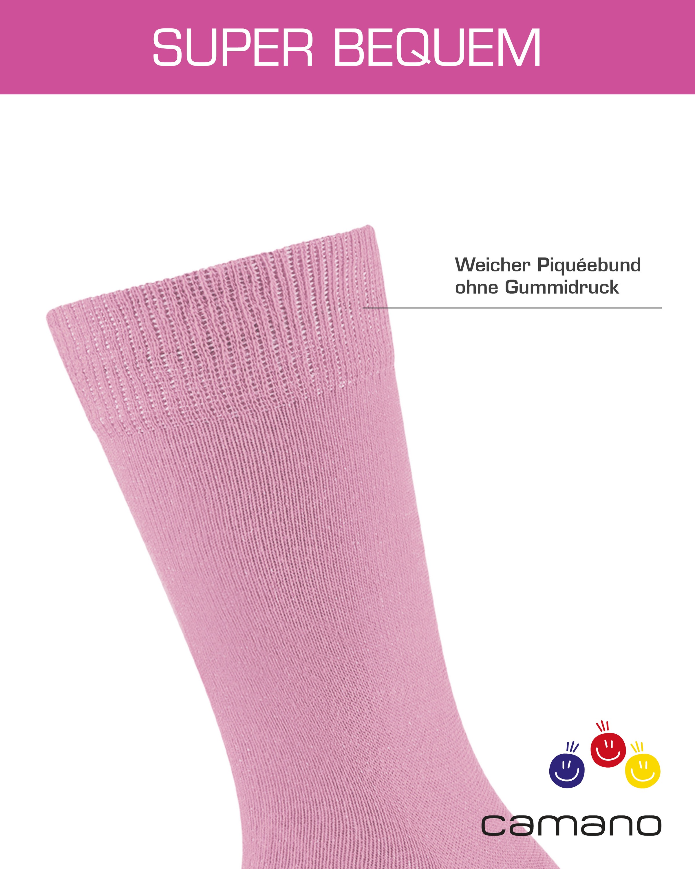 Camano Socken »ca-soft« 6 Paar,  mit Komfortbund und gepolsterten Zehen-/Fersenbereich