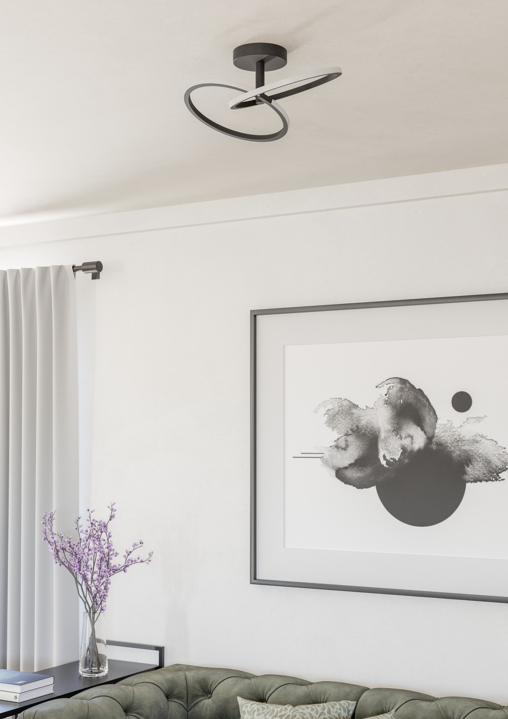 EGLO Deckenleuchte »CONGIUNTI Deckenlampe - Stahl - LED - 12W - IP20« LED-Modul 1 Stk. Kaltweiß | Neutralweiß | Warmweiß Wohzimmerlampe, Esszimmerlampe, Flur, Schlafzimmer,L46,5 x B28 x H14cm