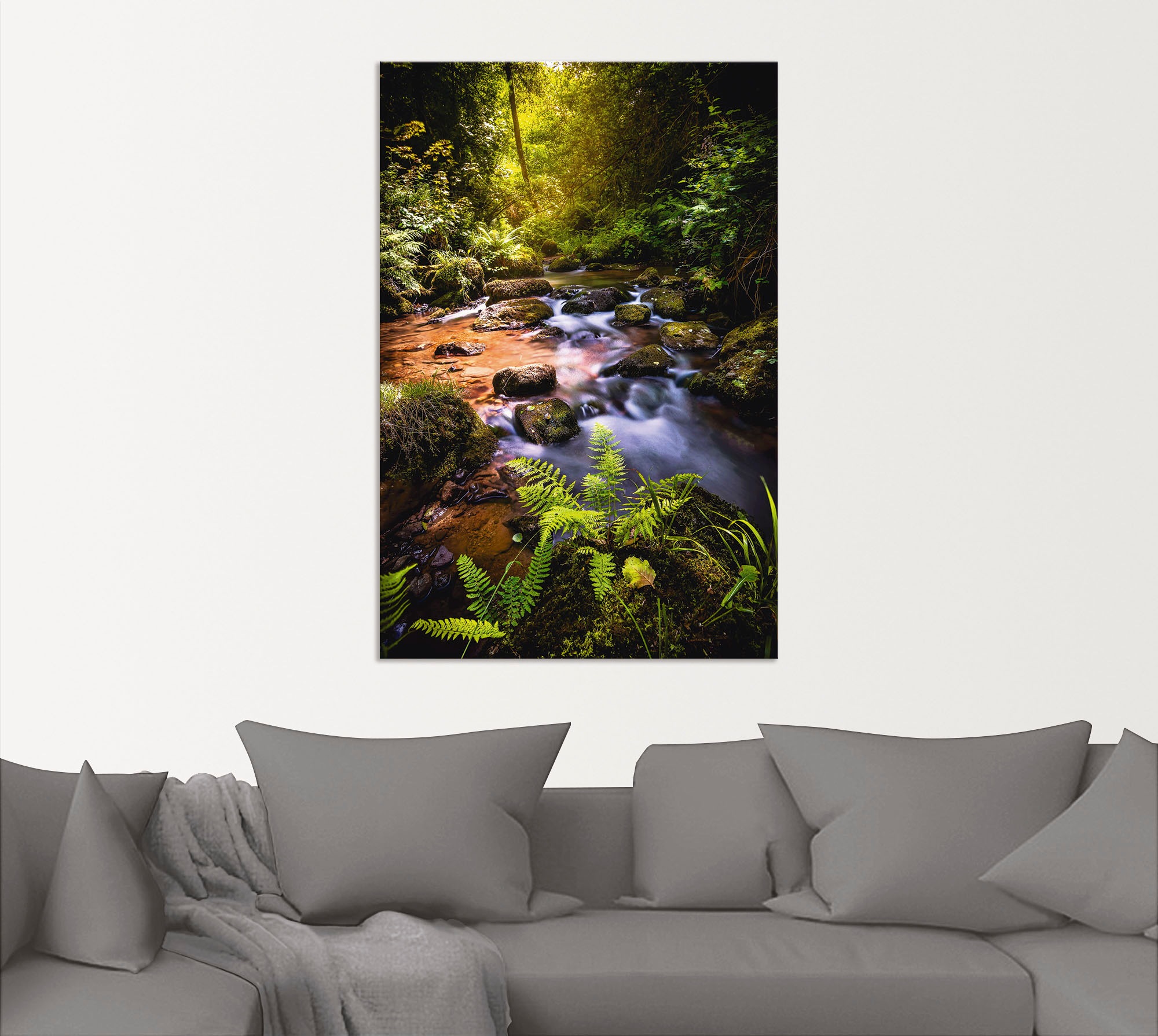 Artland Wandbild »Wildbach im Wald«, Gewässer, (1 St.), als Alubild, Outdoorbild, Leinwandbild, Wandaufkleber, versch. Größen