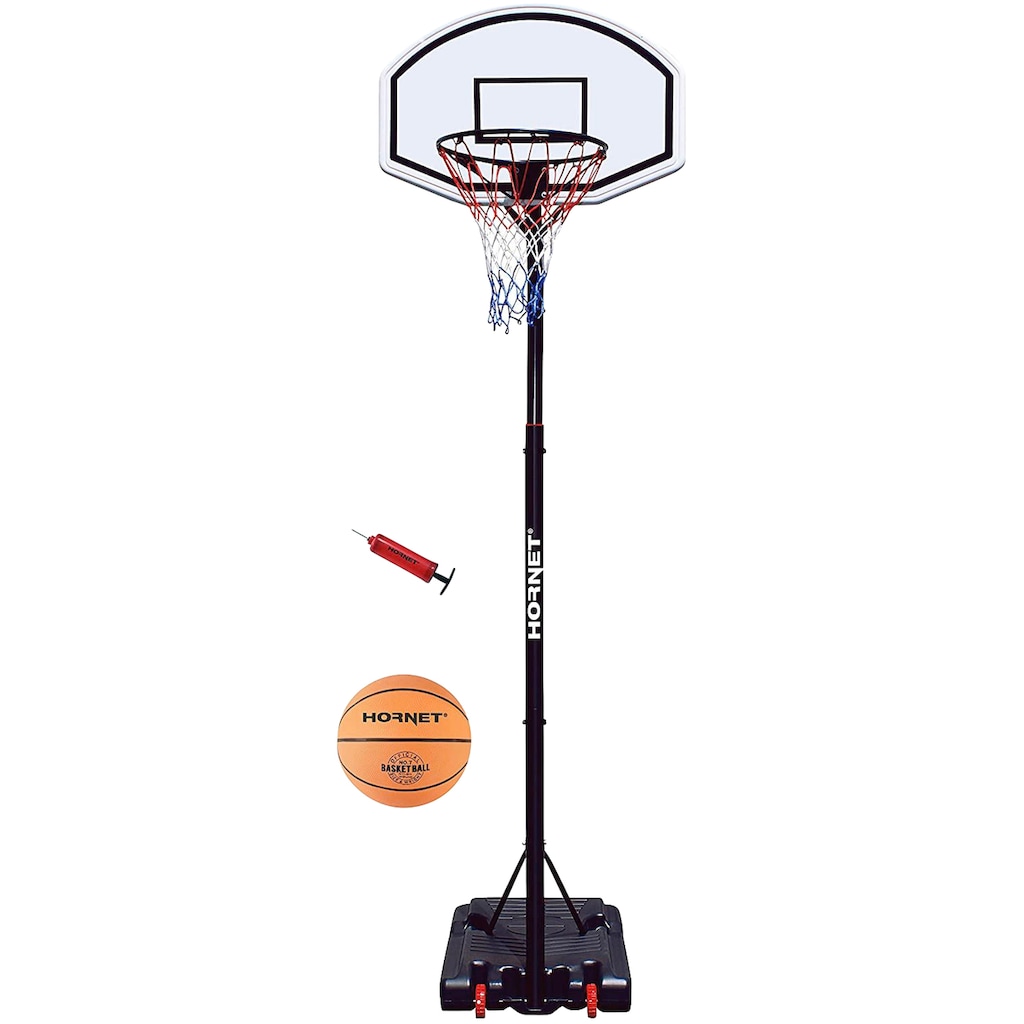 Hornet by Hudora Basketballständer »Hornet 260«, (Set, 3 St., Basketballständer mit Ball und Pumpe)