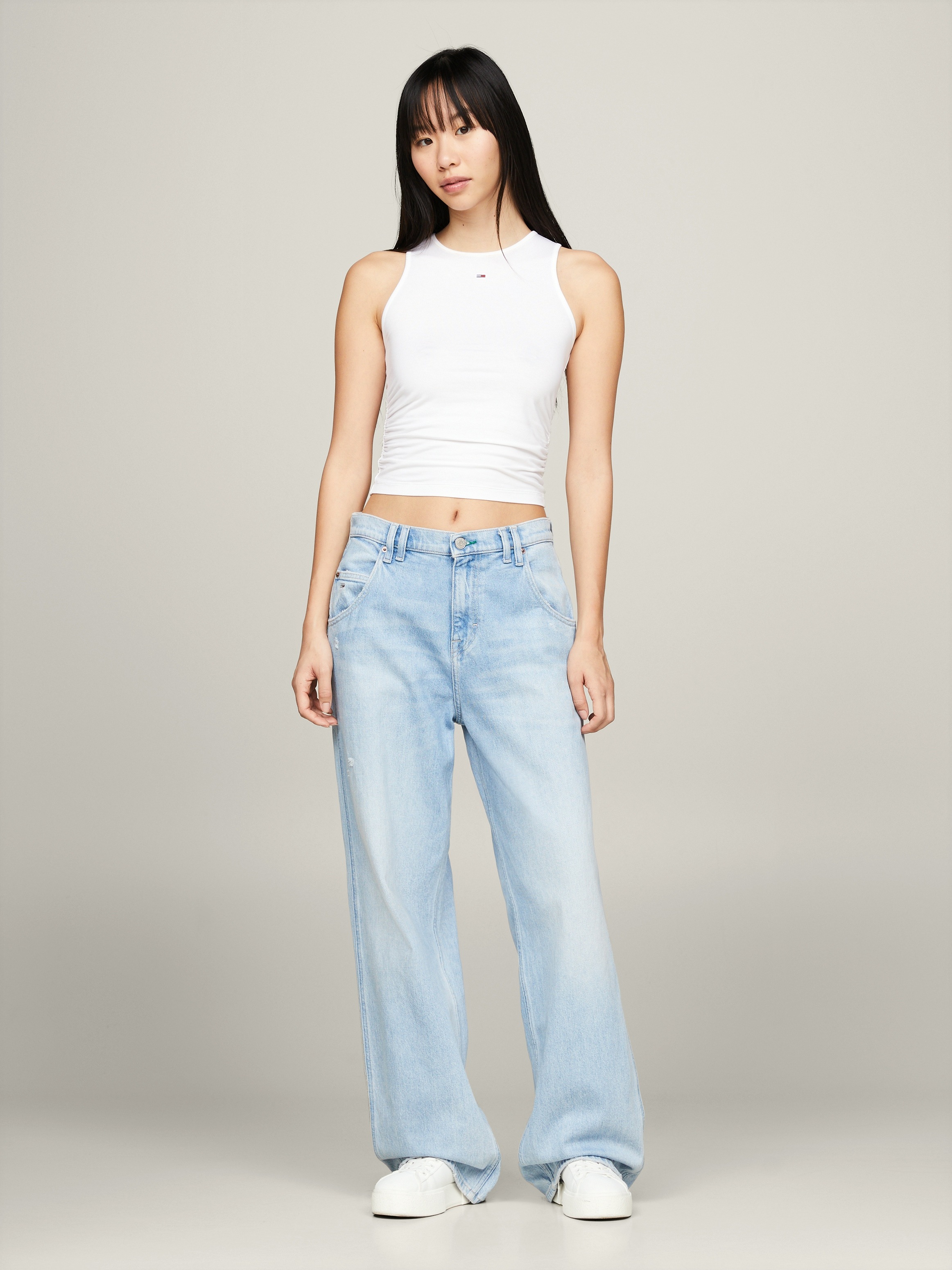 Tommy Jeans Tanktop »TJW SLIM GATHERING TANK TOP«, (ESSENTIAL Regular Flag Logo TJ Women), mit Tommy Jeans Markenlabel