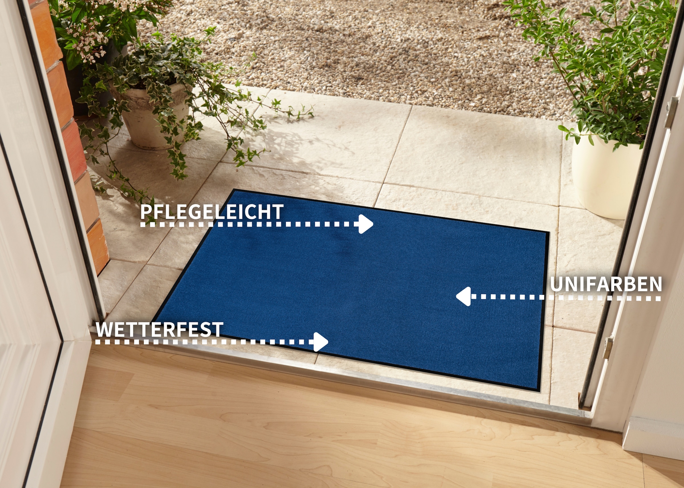 my home Fußmatte »Triton«, rechteckig, 7 mm Höhe, Schmutzfangmatte, Türmatte, In- und Outdoor, Läufer, waschbar