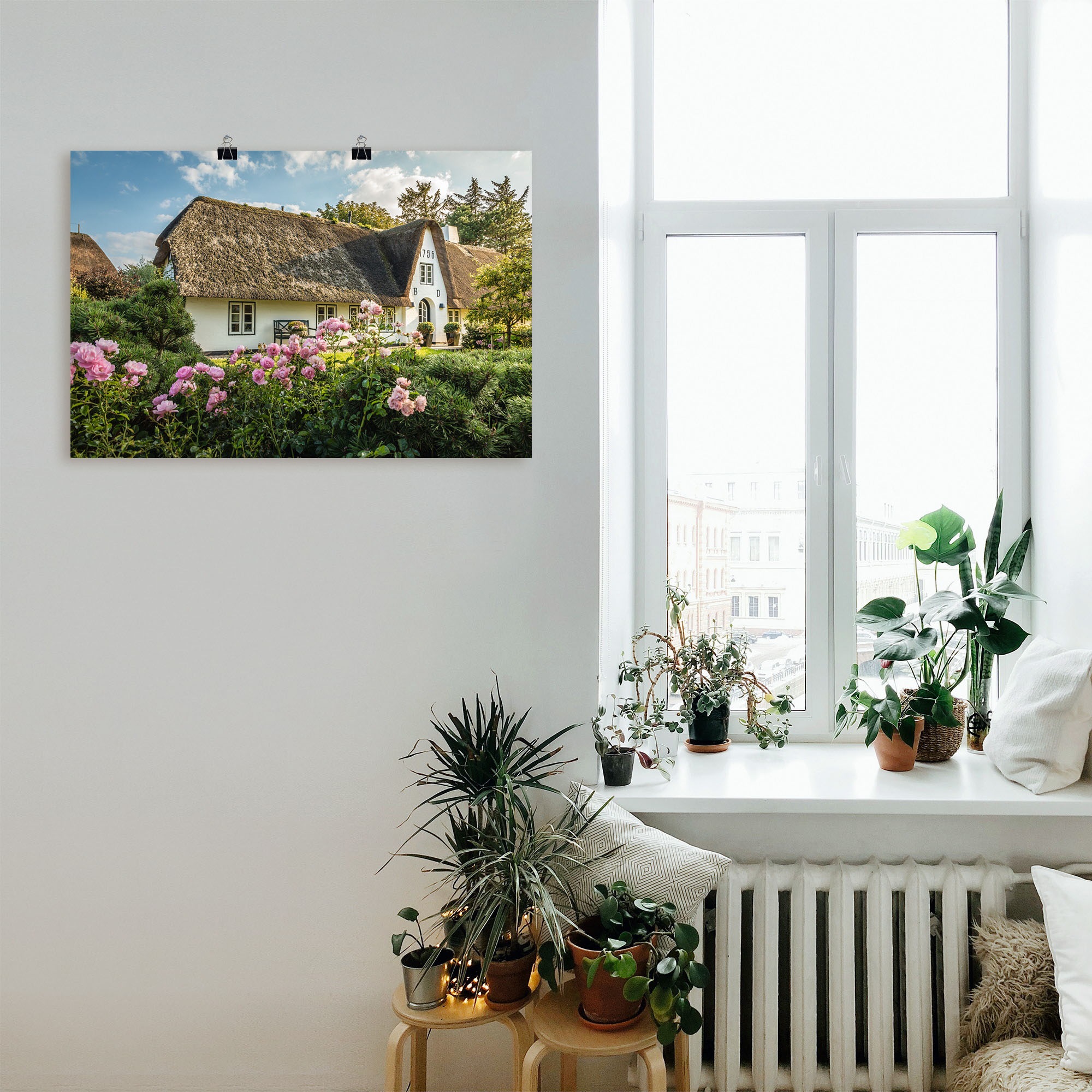 Artland Wandbild »Historischer reetgedeckter Hof in Keitum«, Gartenbilder, (1 St.), als Alubild, Leinwandbild, Wandaufkleber oder Poster in versch. Größen