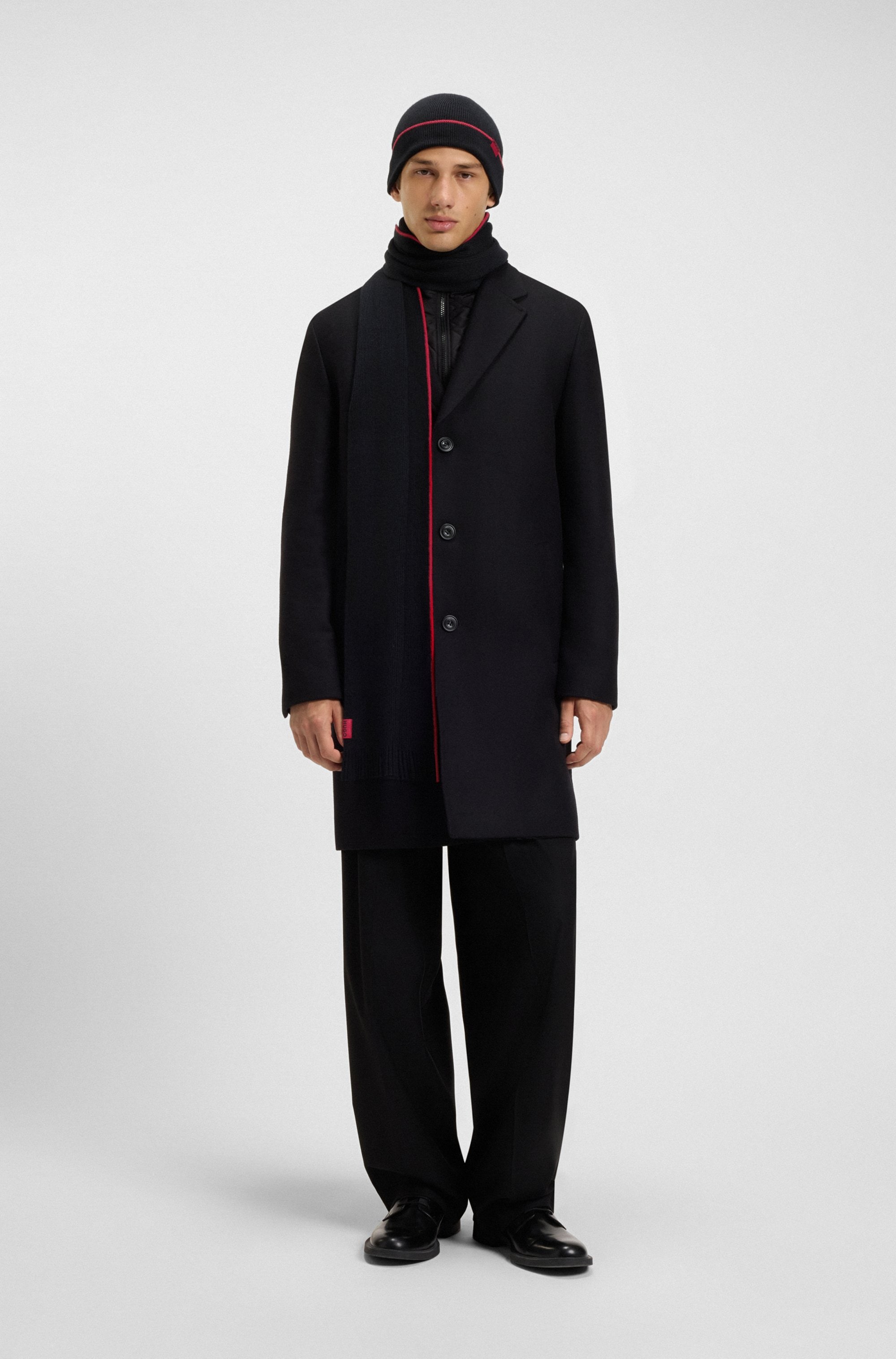 HUGO Schal »Zaschel Set« Set, mit passender Mütze, 2 Stk. tlg. aus Schurwollmix