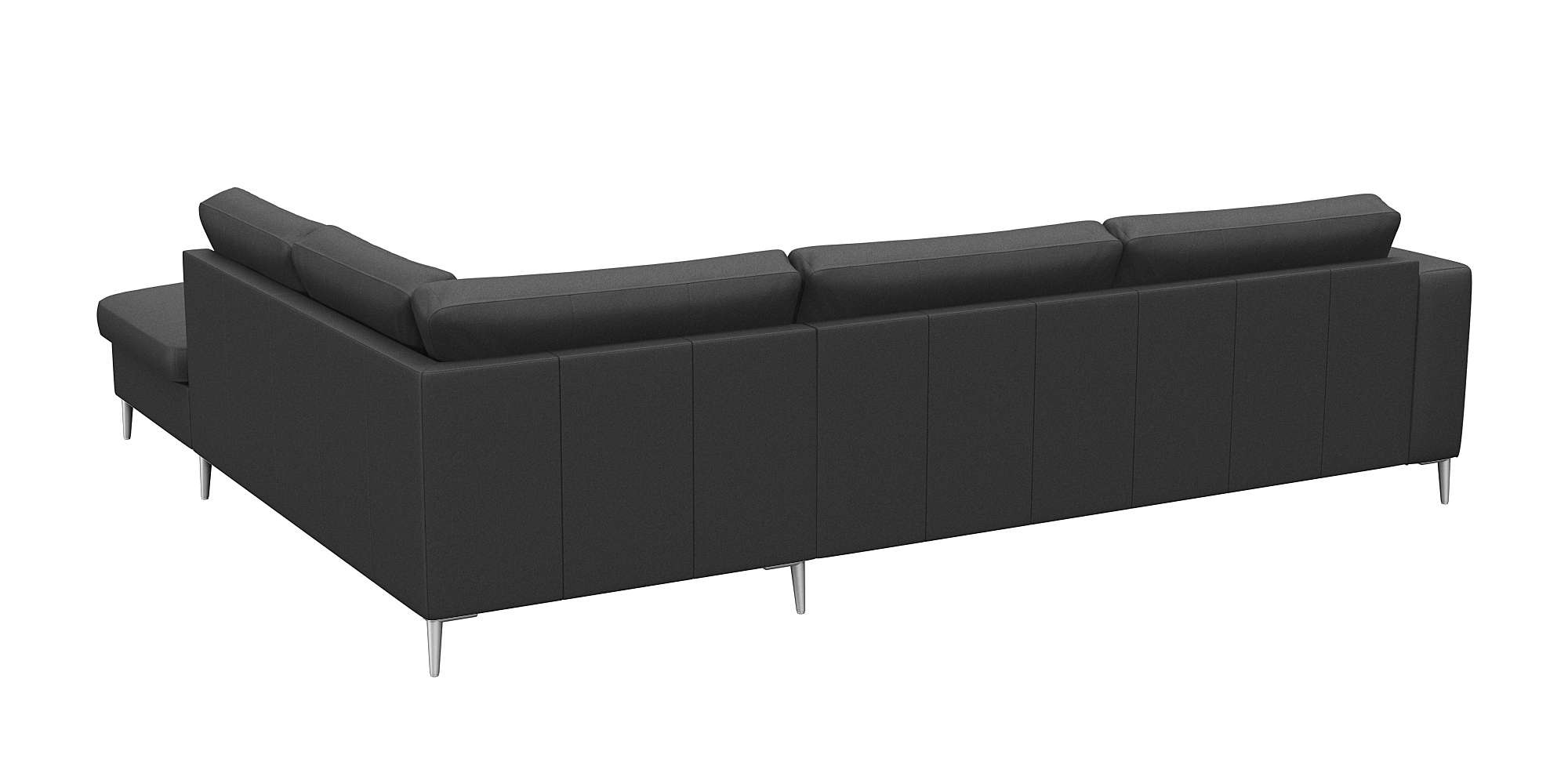 FLEXLUX Ecksofa »Fiore, super Sitzkomfort durch Kaltschaum im Sitz, L-Form«, breite Armlehnen, Füße Alu