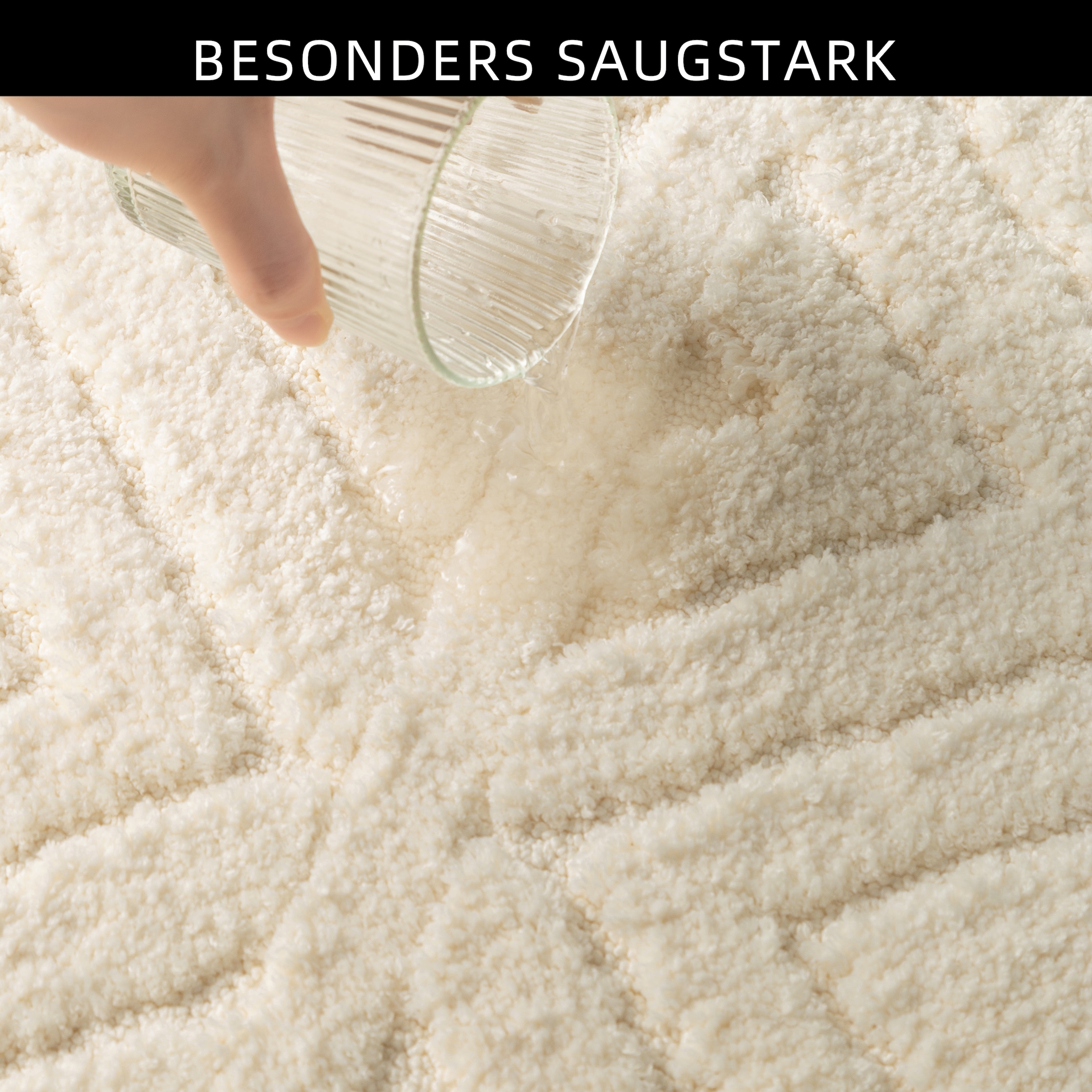 my home Badematte »Louvres, Badvorleger, Badezimmer Teppich, Duschvorleger« Höhe 10 mm rutschhemmend beschichtet schnell trocknend Badteppich, Uni Farben, Hoch-Tief Effekt, Boho-Style