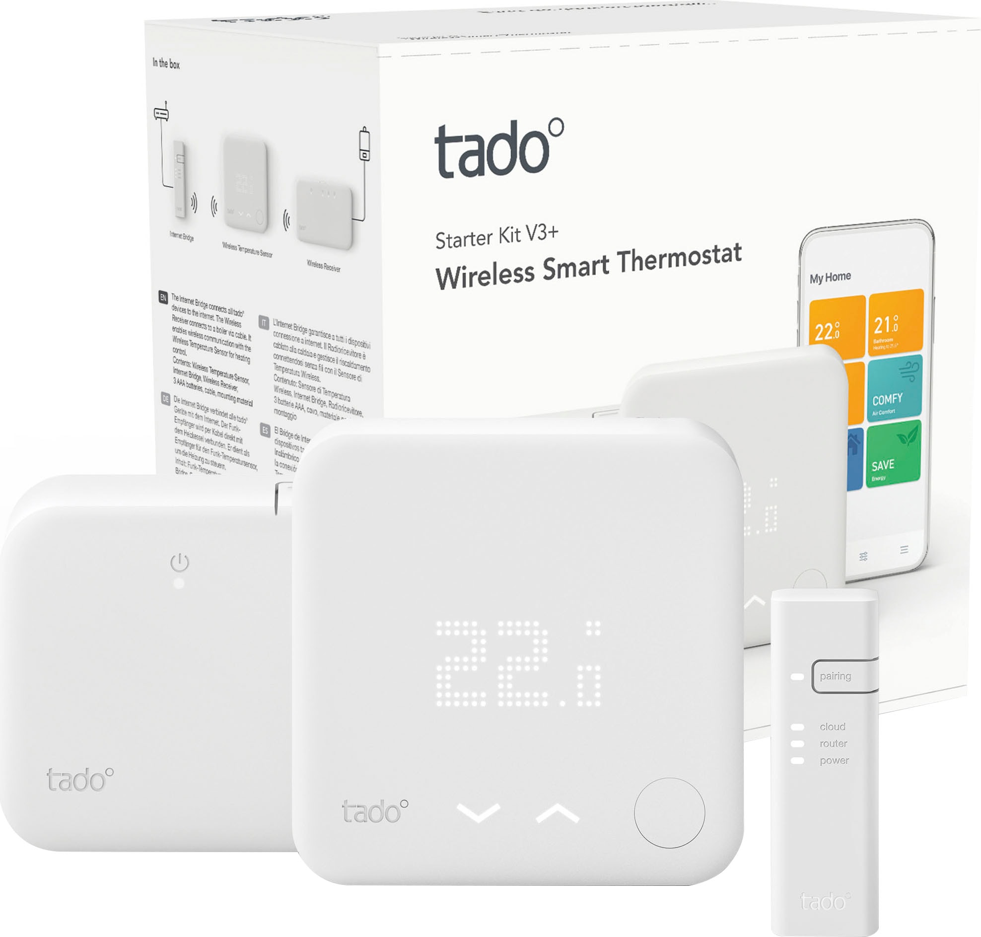 Tado Heizkörperthermostat »Starter Kit - Smartes Thermostat V3+ (Funk) für Heizthermen«