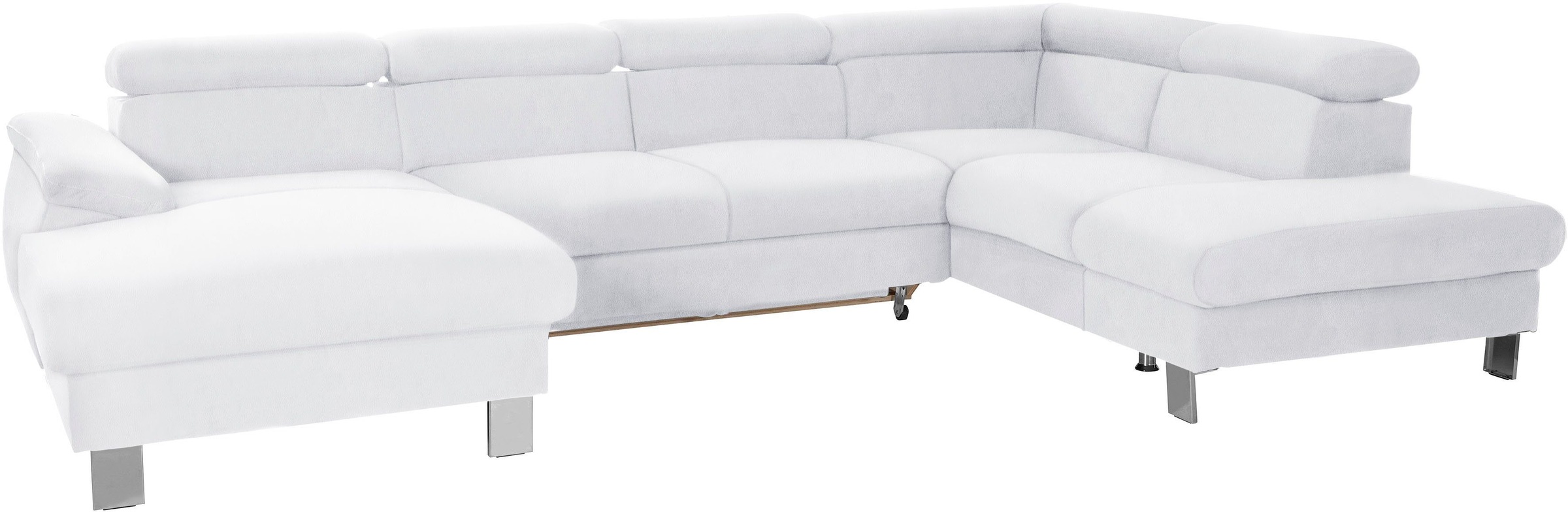 COTTA Polstergarnitur »Komaris U-Form, B: 320 bzw. 100 cm (Set: Wohnlandschaft & Hocker)«, (Set), mit Kopfteilverstellung, optional Bettfunktion, Bettkasten & Licht