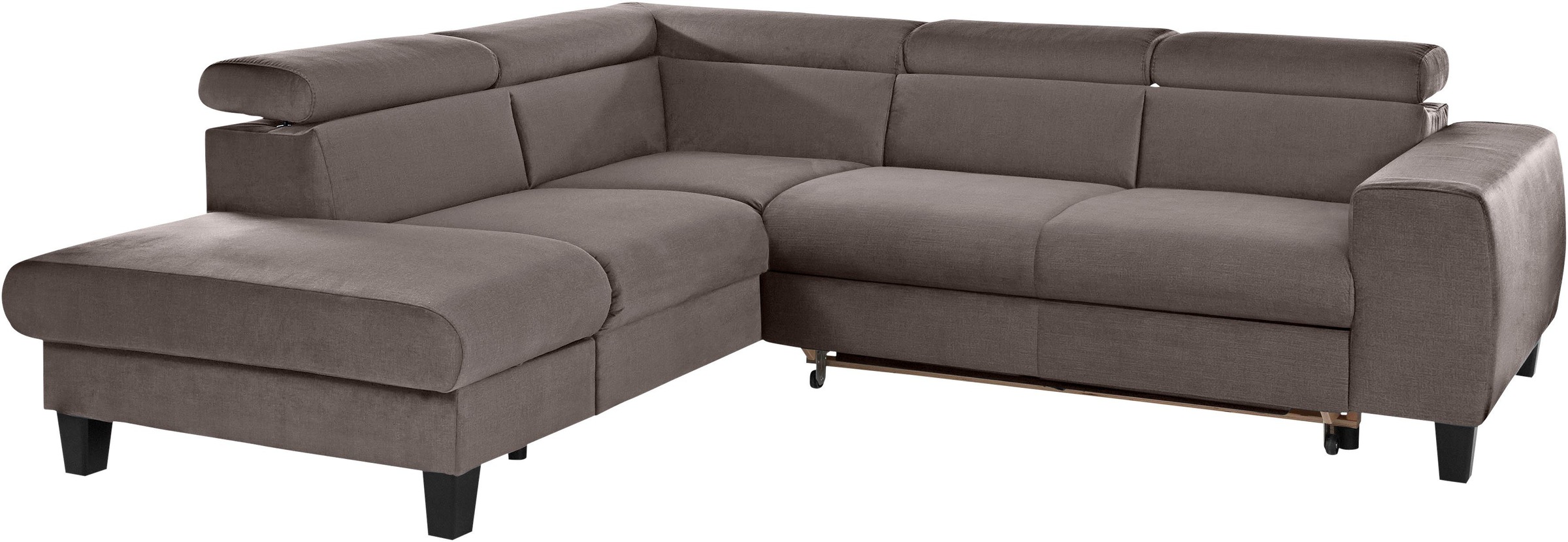 COTTA Polstergarnitur »Morven L-Form«, (Set), Set bestehend aus: Ecksofa mit Kopfteilverstellung & Hocker