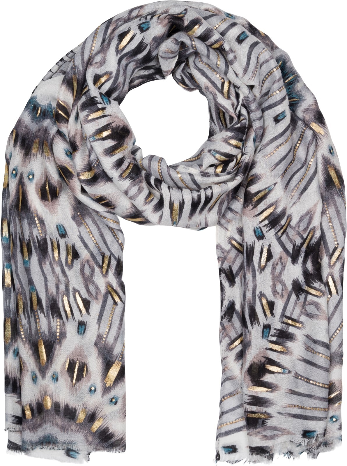 styleBREAKER Schal »Schal Batik Muster Metallic Streifen« 1 Stk.