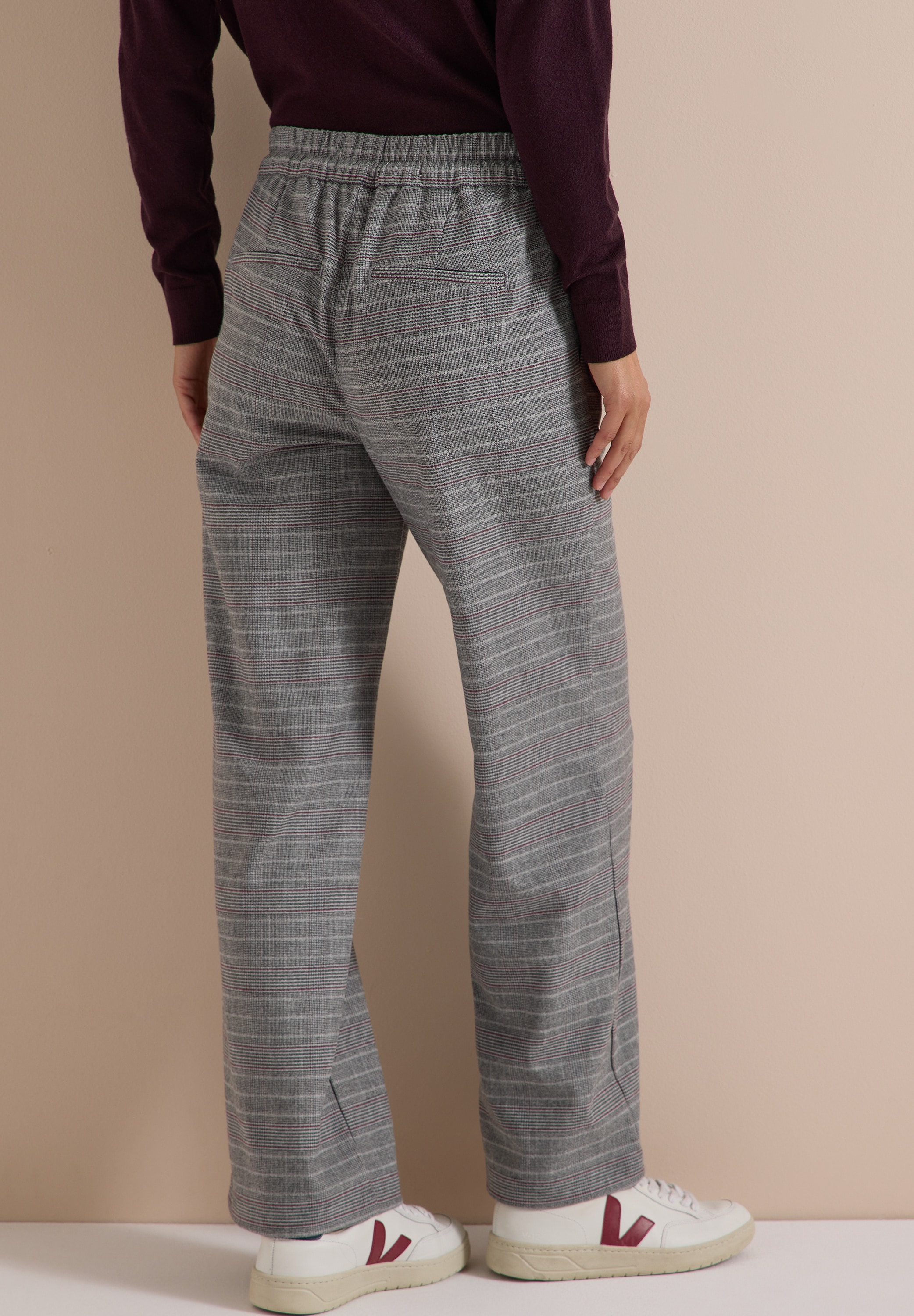 Cecil Stoffhose »Style Neele«  im Loose Fit / kariert / Weites Bein / Elastischer Bund