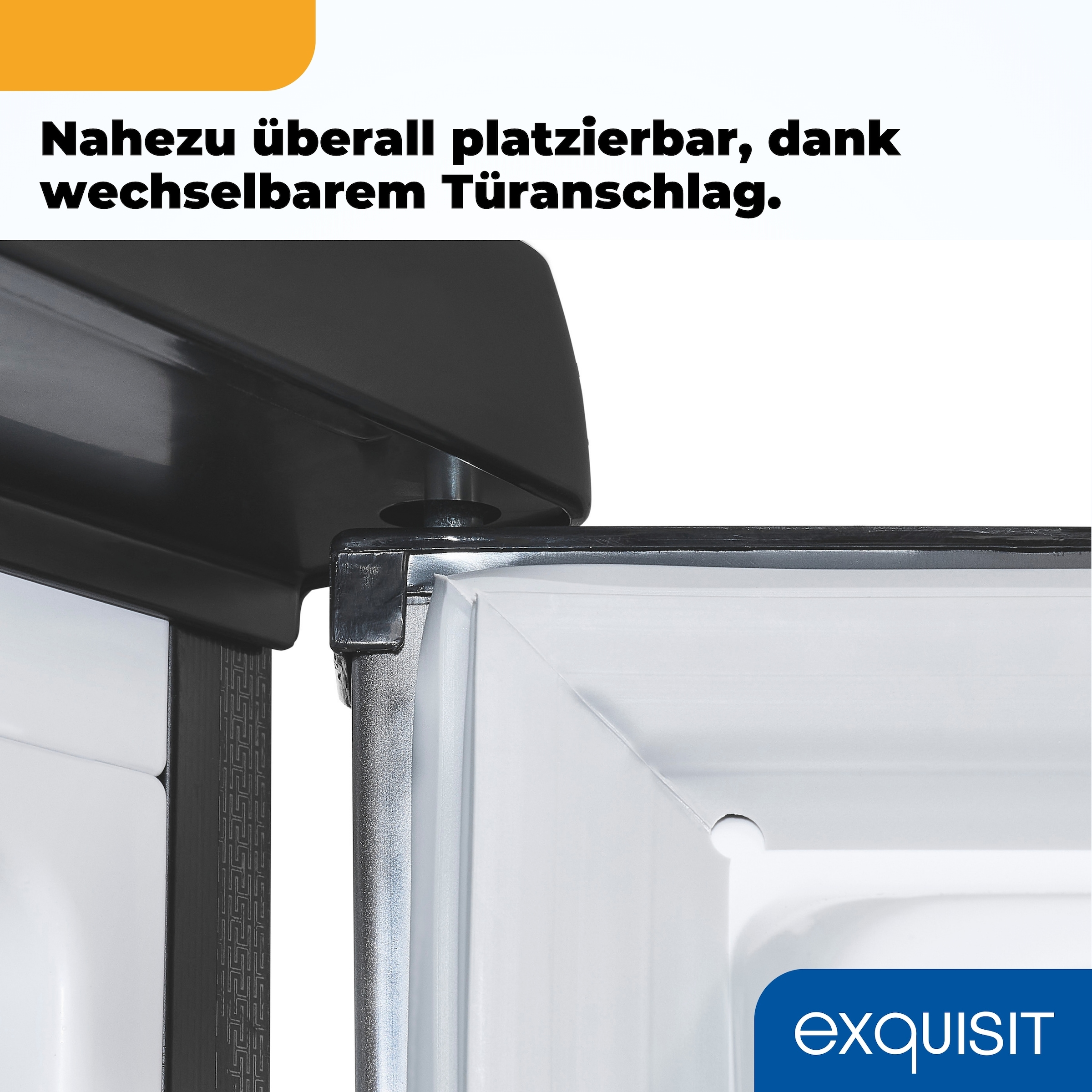 exquisit Kühlschrank »KS16-4-HE-040E inoxlook-az« 85 cm hoch 56 cm breit Kompakt & flexibel – ideal für Küche, Büro & Ferienwohnung