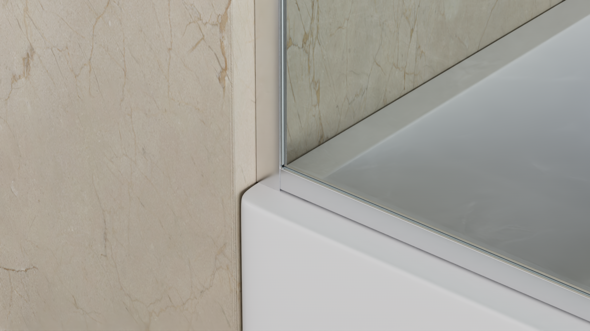 welltime Badewannenaufsatz »Block« 1 Stk. tlg. 6mm ESG und Antikalkversiegelung,extra schlanker Rahmen