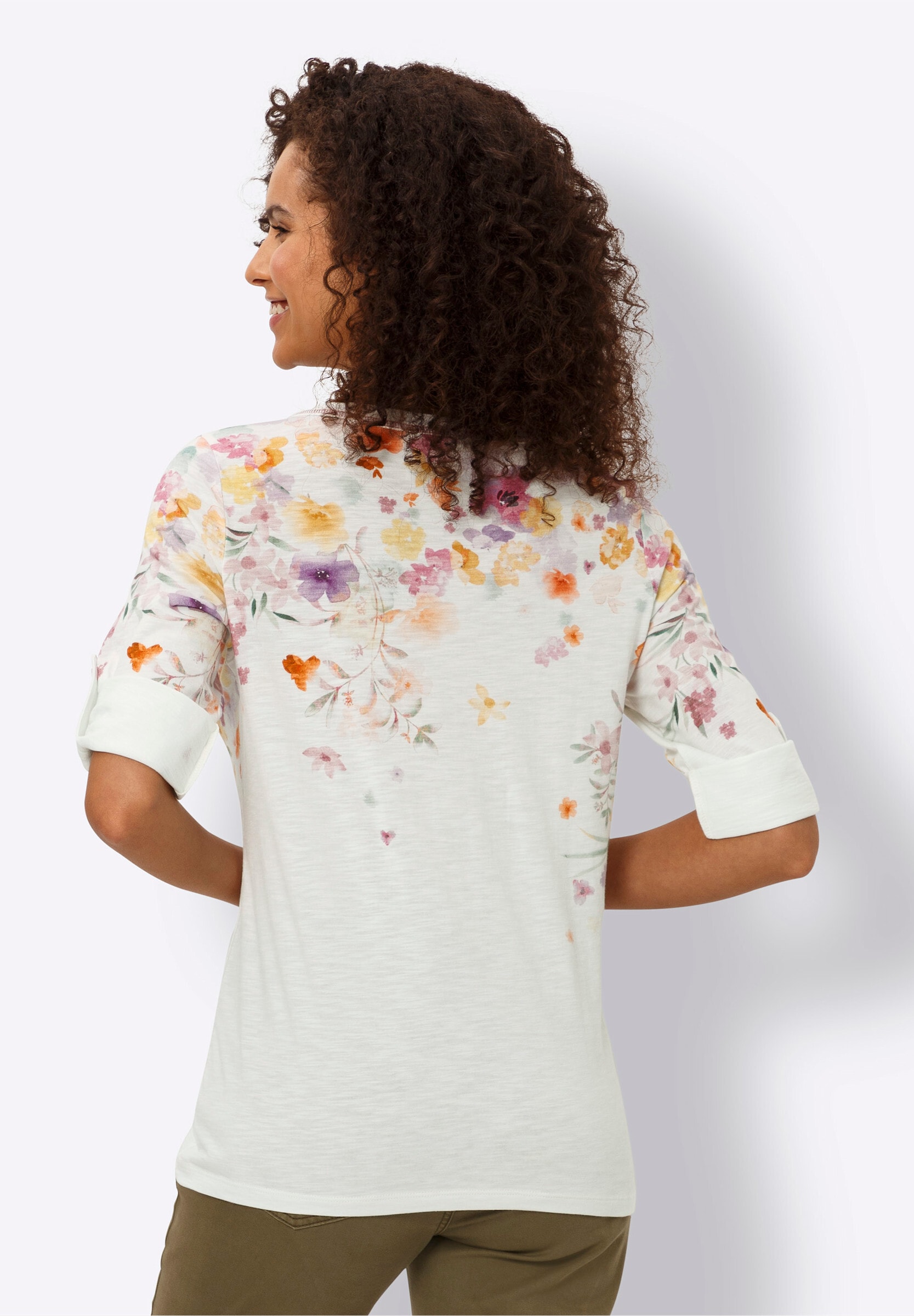 heine T-Shirt »Shirt 3/4-Arm-Shirt mit Blumen-Print«
