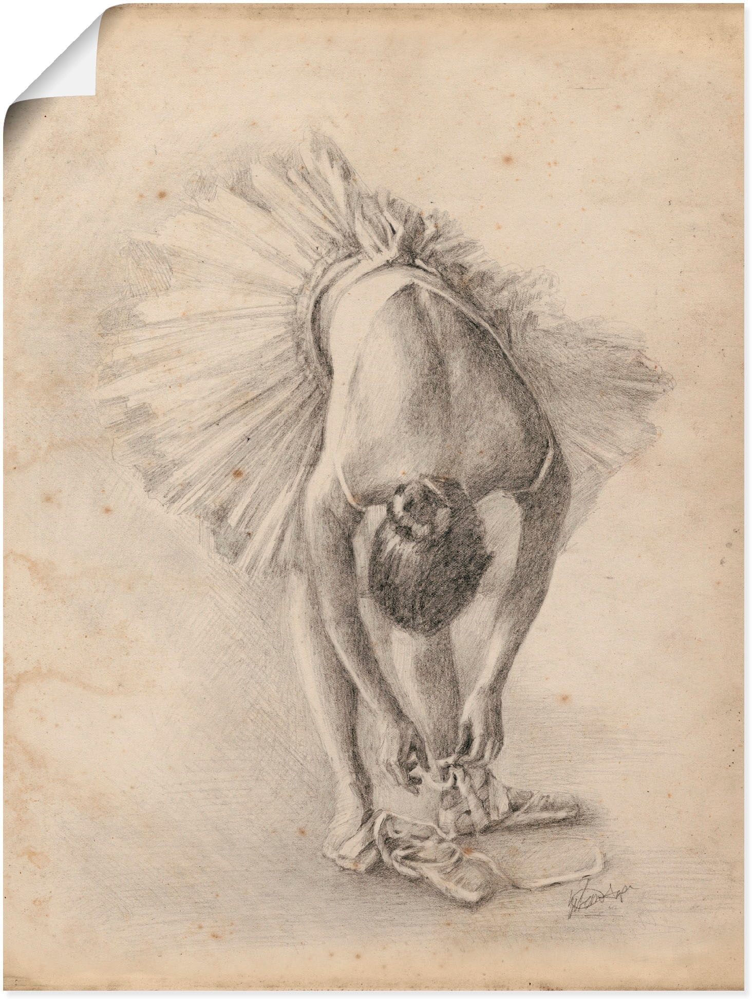 Artland Poster »Antike Ballerina Übung I«, Sport, (1 St.), als Alubild, Leinwandbild, Wandaufkleber oder Poster in versch. Größen