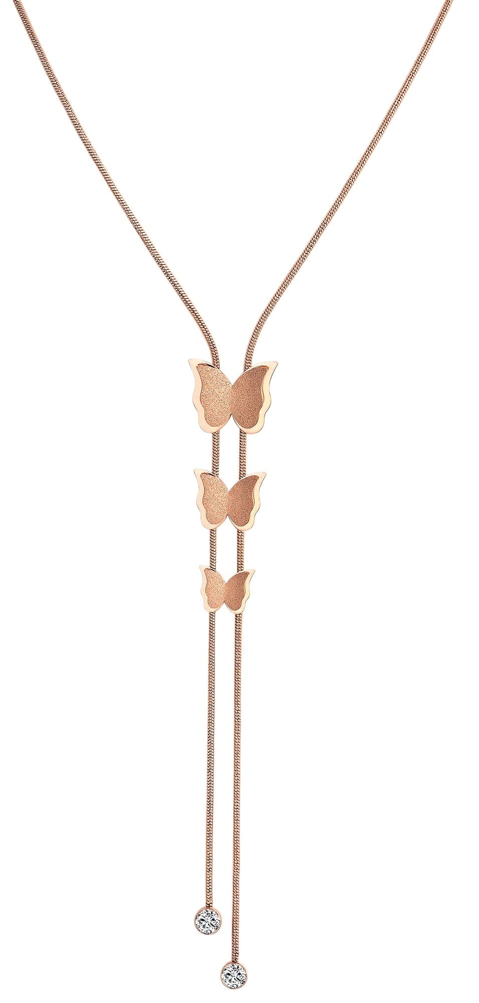 Adelia´s Schlangenkette »Damen Halskette ¿ Schlangenkette aus Edelstahl mit Strass Steinchen 60 cm«