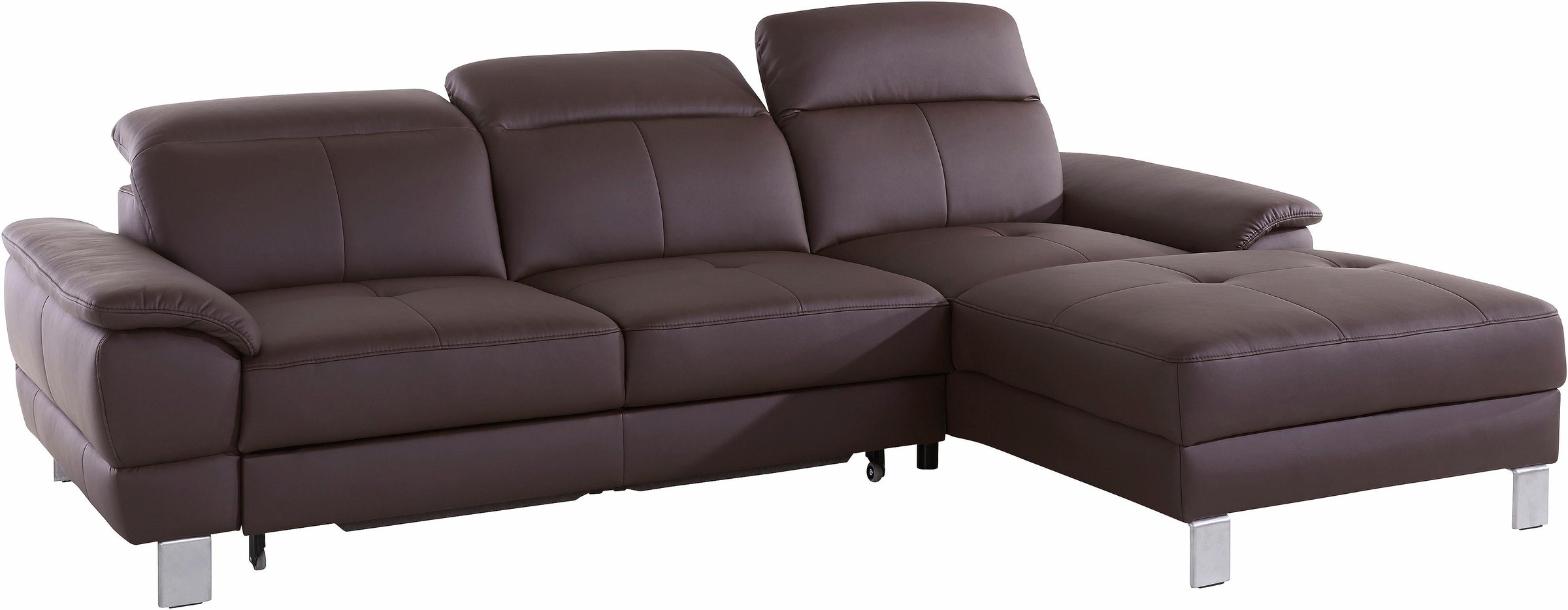 exxpo - sofa fashion Ecksofa »Mantua 2, inkl. Kopf- bzw. Rückenverstellung, bequem, L-Form«, wahlweise mit Bettfunktion und Bettkasten, tolle Verarbeitungsdetails