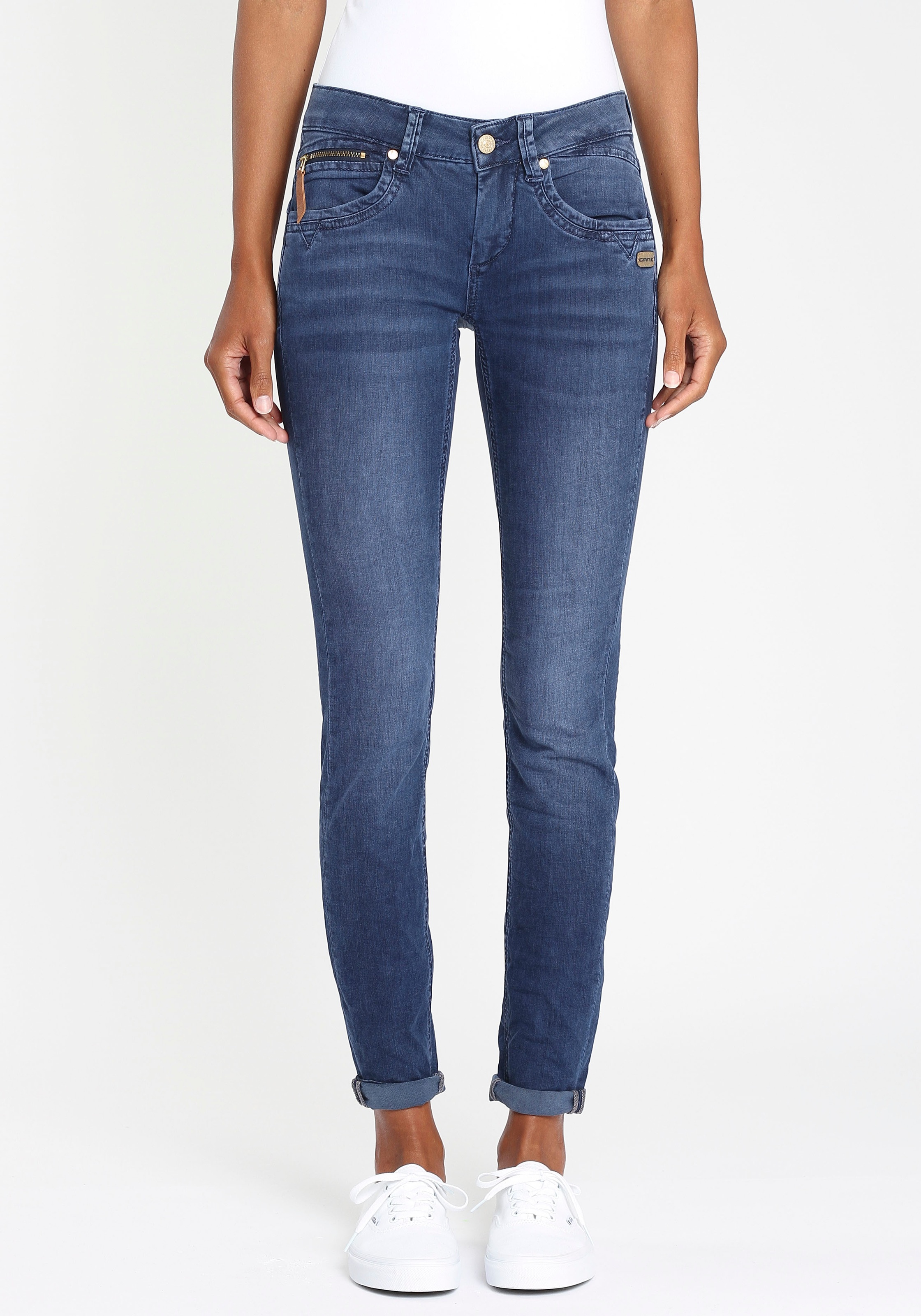 GANG Skinny-fit-Jeans »NIKITA«, Coinpocket mit Zipper und V-Förmigen Einsätze an den Taschen