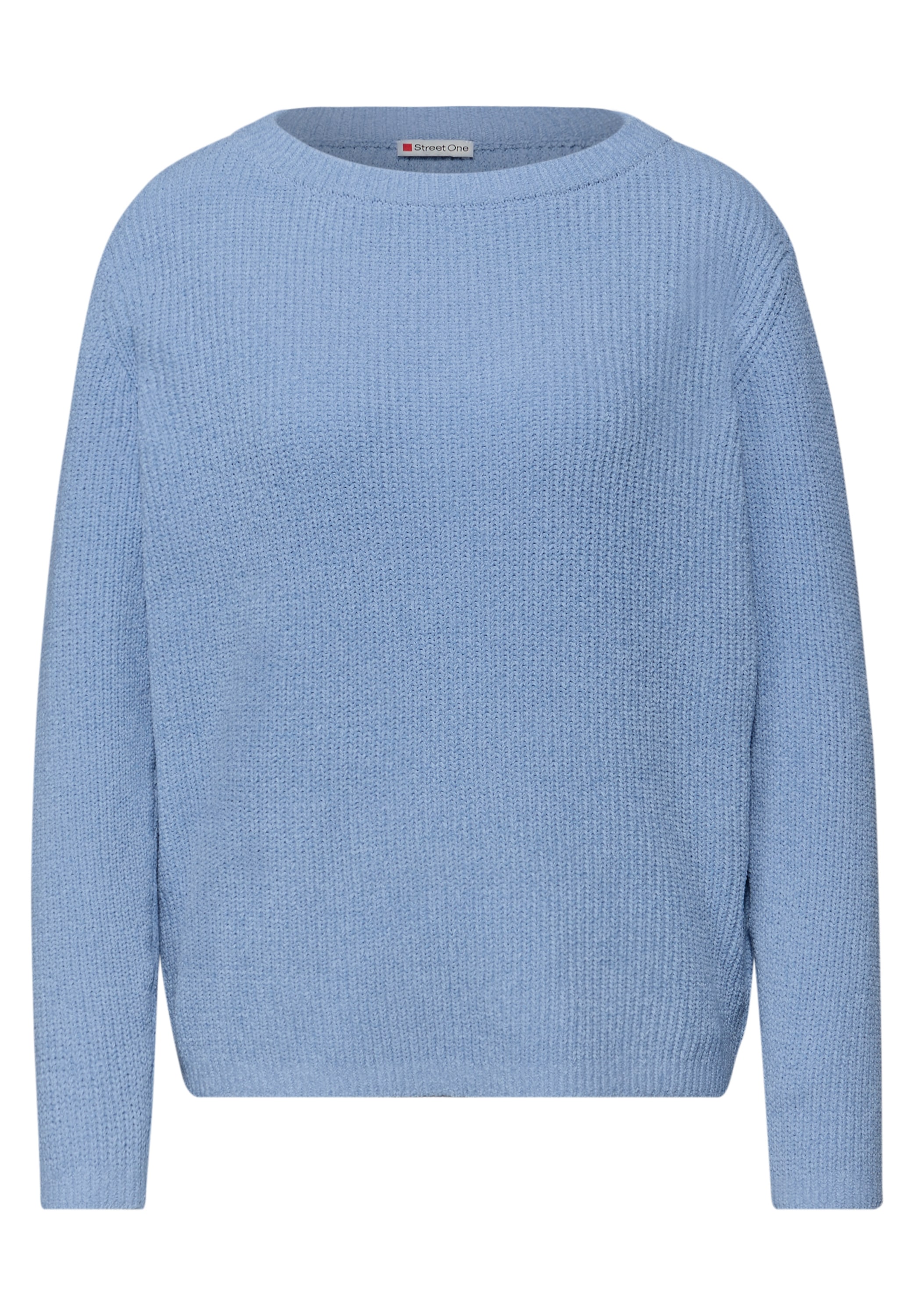STREET ONE Strickpullover Chenille Pullover mit U-Boot-Auschnitt
