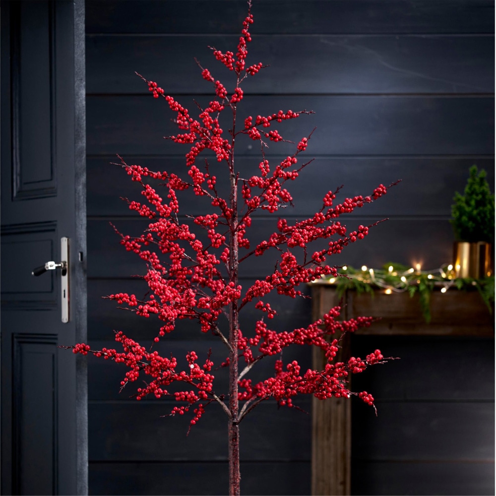Schneider Winterliche Kunstpflanze »Weihnachtsdeko rot«, Dekorativer Zweig  mit roten Beeren im Zementtopf bestellen online bei OTTO