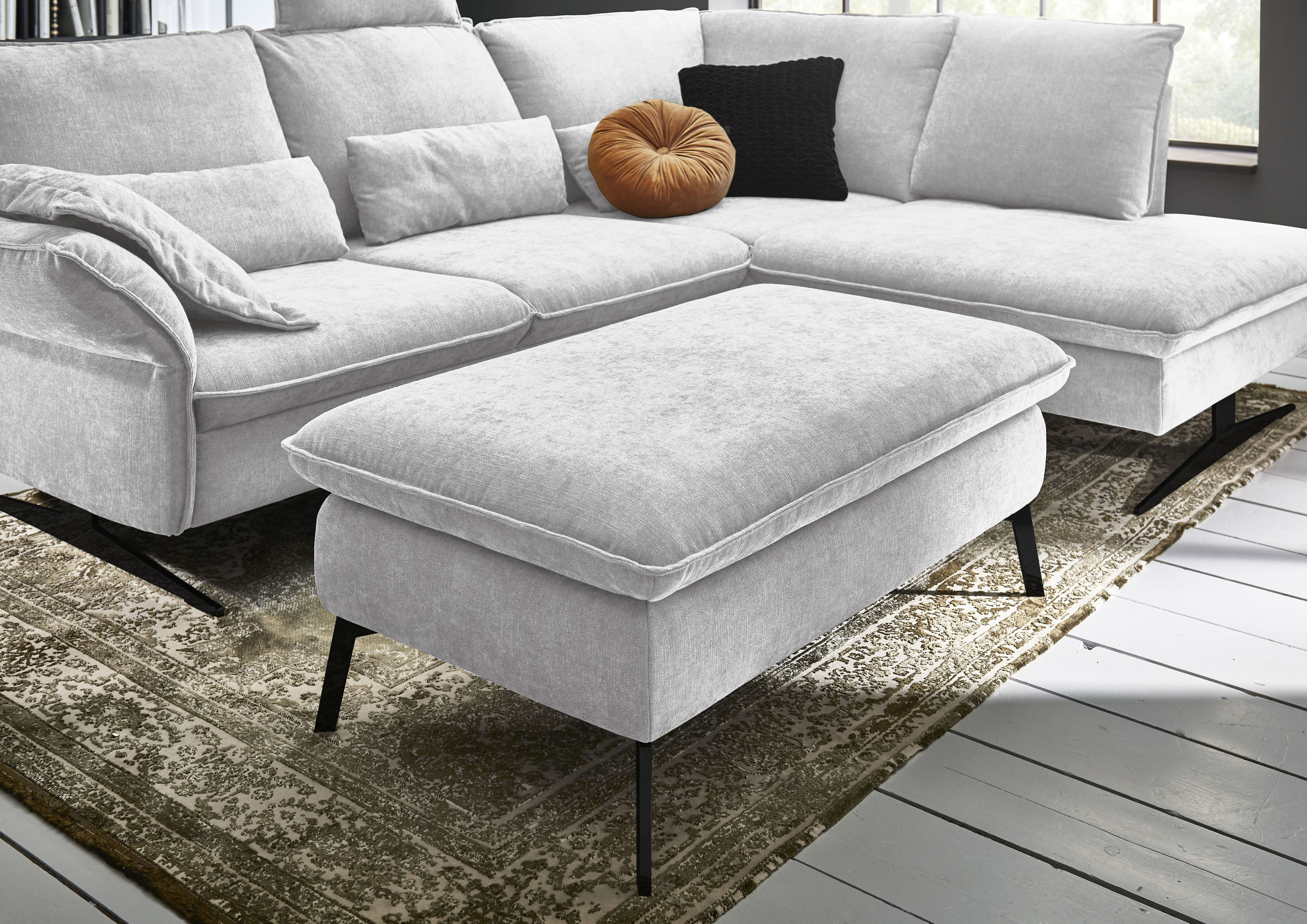 Hockerbank »Haya«, passend zum Haya"-Recamieren-Ecksofa, Bodenfreiheit 18 cm