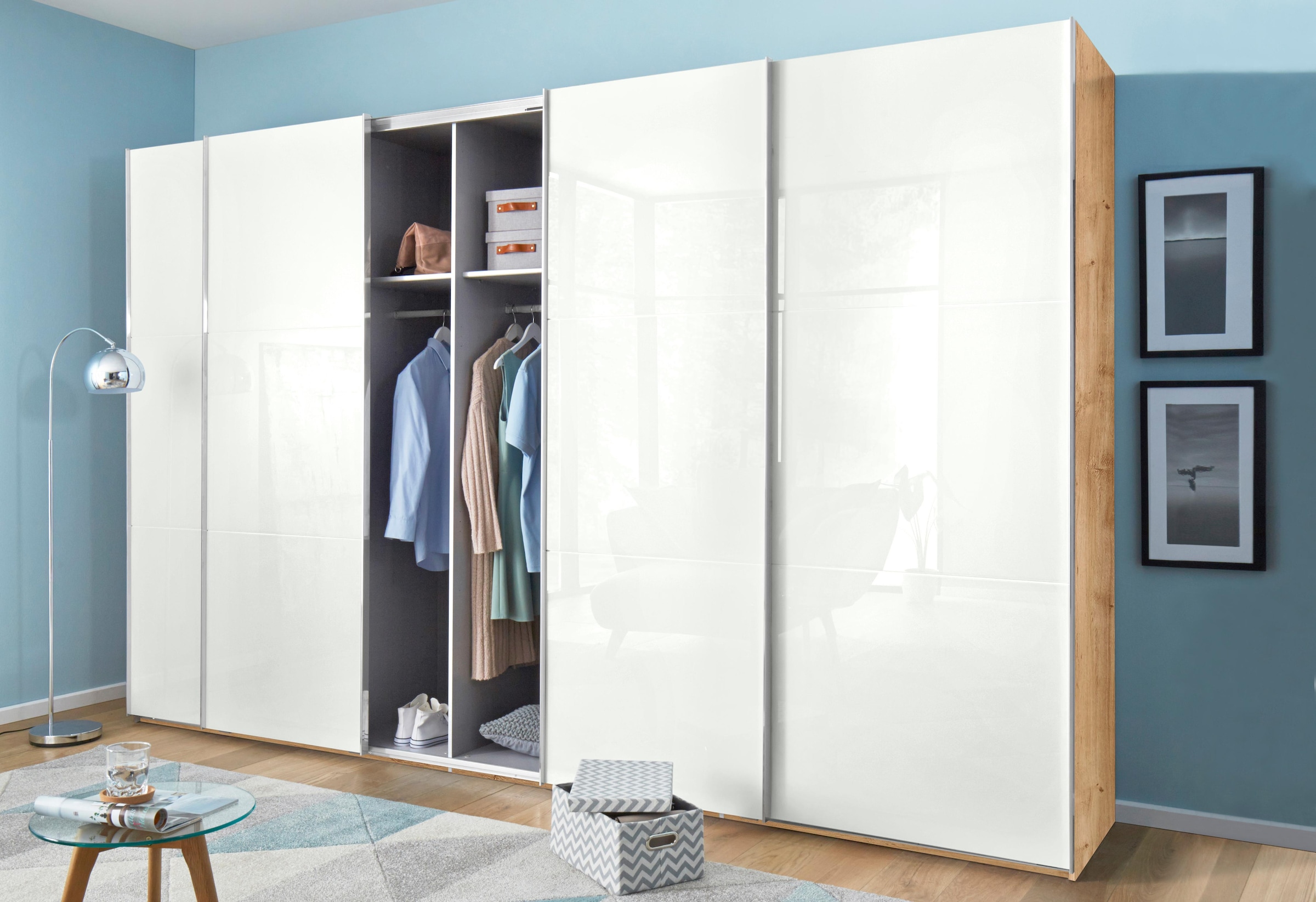 Wimex Schwebetürenschrank »Level by fresh to go«, mit Glastüren und Synchronöffnung