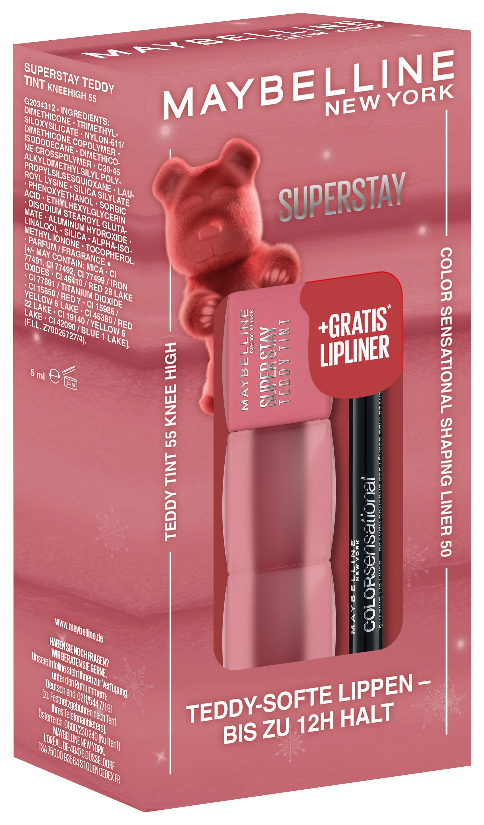 MAYBELLINE NEW YORK Schmink-Set »TEDDY TINT + SHAPING LIPLINER«