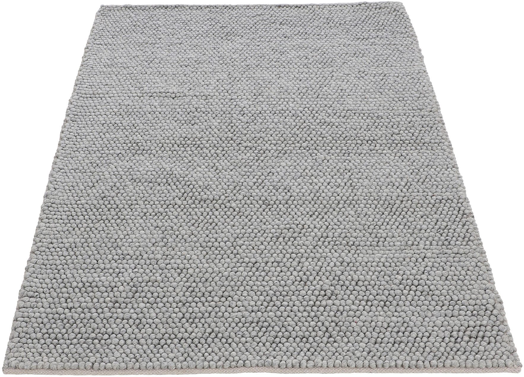 carpetfine Teppich »Calo«, rechteckig, 16 mm Höhe, Handweb Teppich, Uni Farben, meliert, handgewebt, 70% Wolle