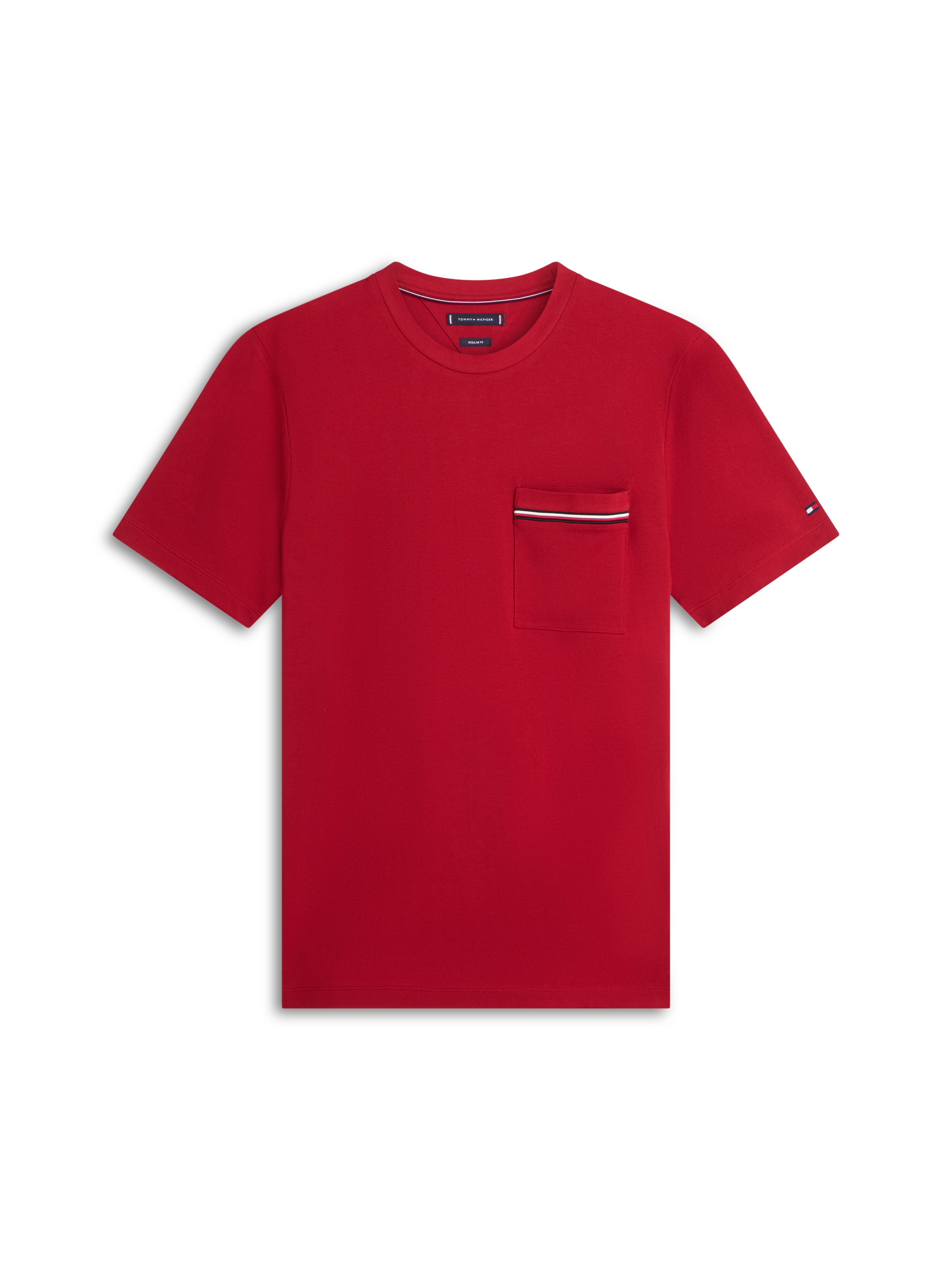 Tommy Hilfiger T-Shirt »GLOBAL STRIPE PIQUE POCKET« Regular fit mit Brusttasche