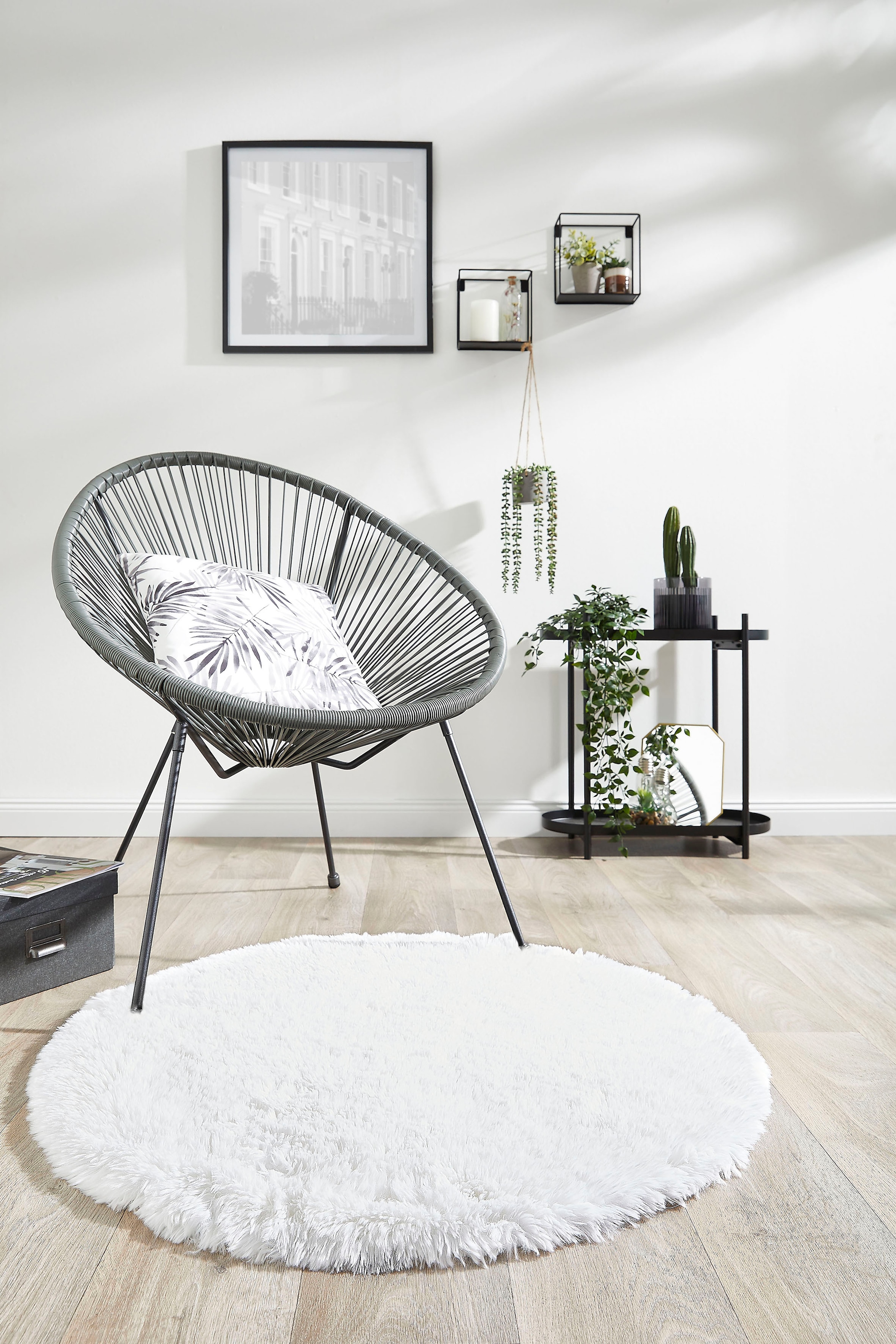 my home Fellteppich »Alpa« rund 35 mm Höhe Kunstfell, Uni Farben, sehr weich, waschbar