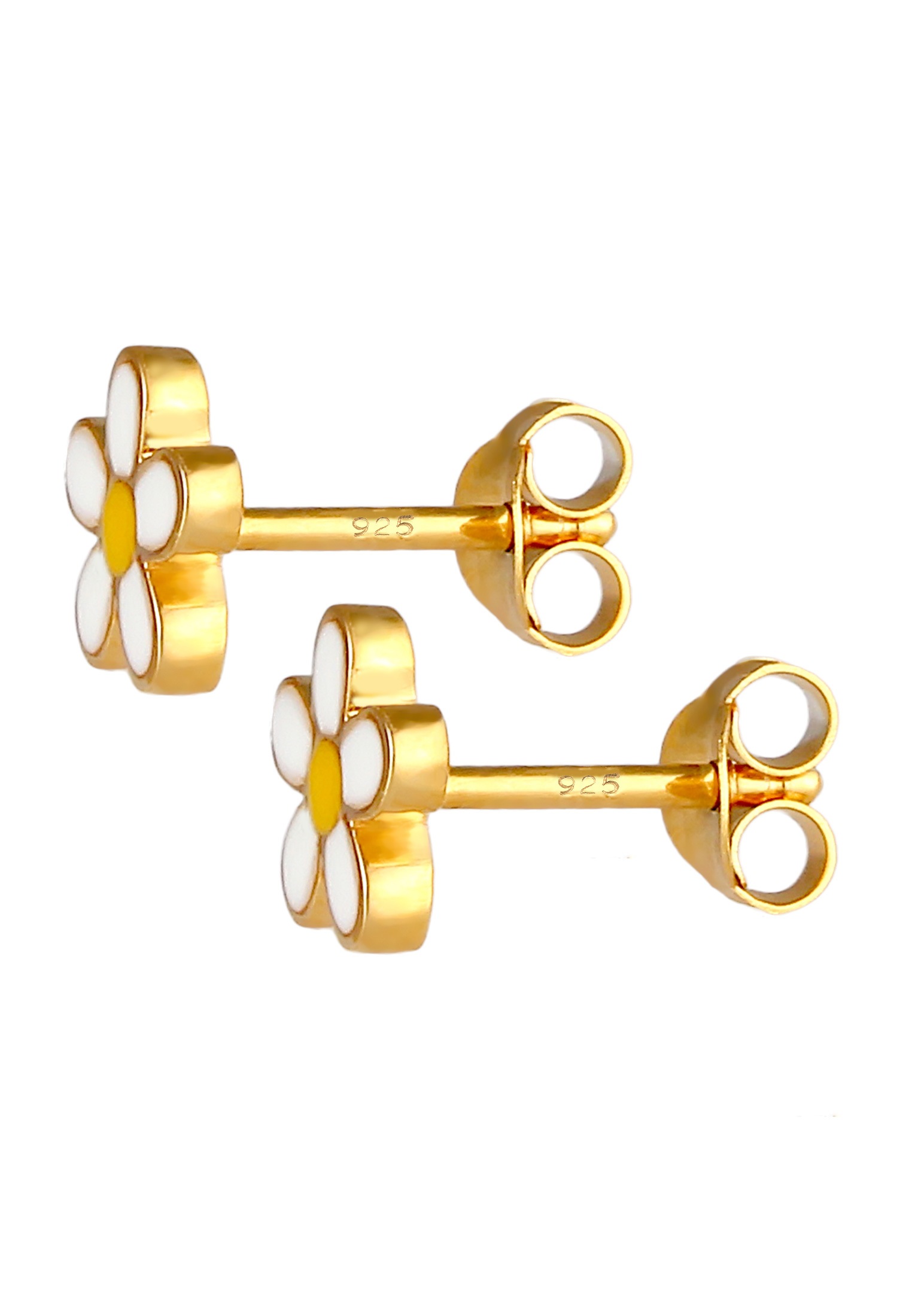 Elli Paar Ohrstecker »Ohrringe Kinder Blume Flower Emaille 925 Silber«