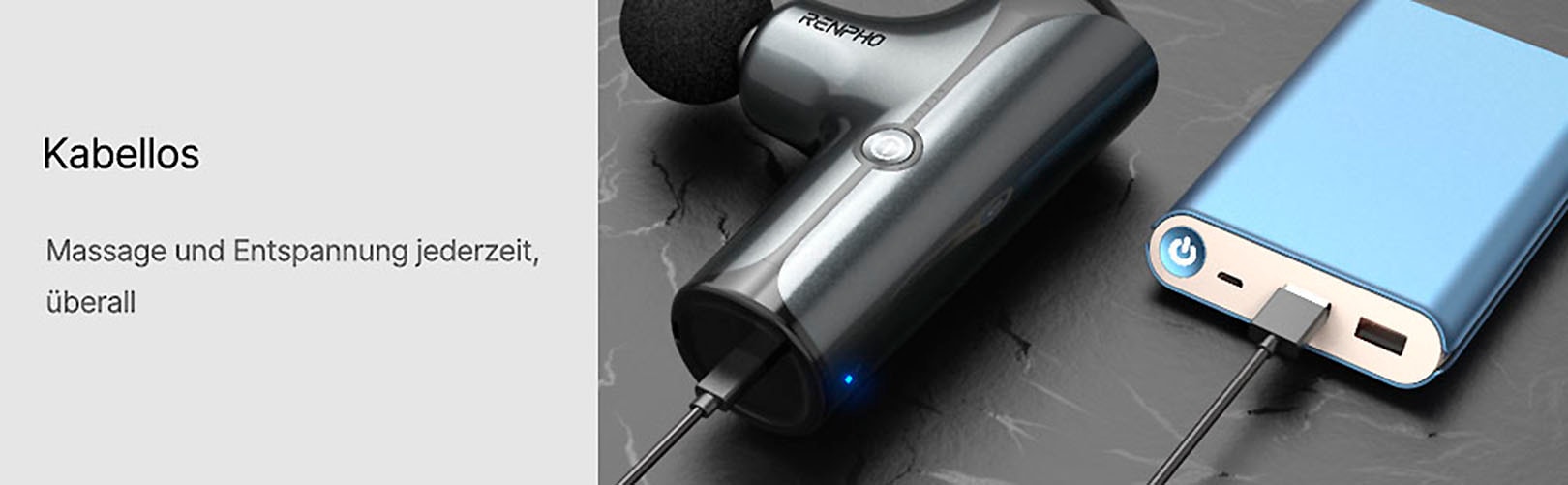Renpho Massagepistole »Massage Gun mini GM173«, Leichte, tragbare Mini-Massagepistole für unterwegs