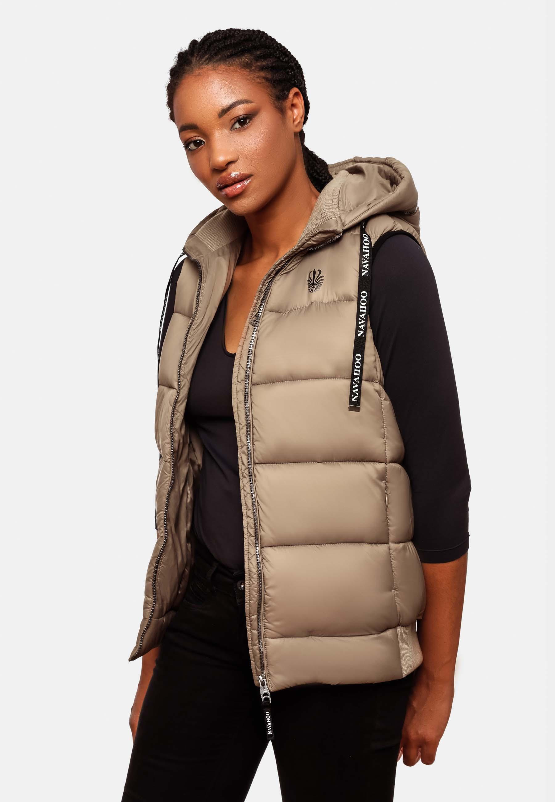Navahoo Steppweste »Steppweste Kassidy«, (1 tlg.), stylische ärmellose Damen Weste mit Kapuze