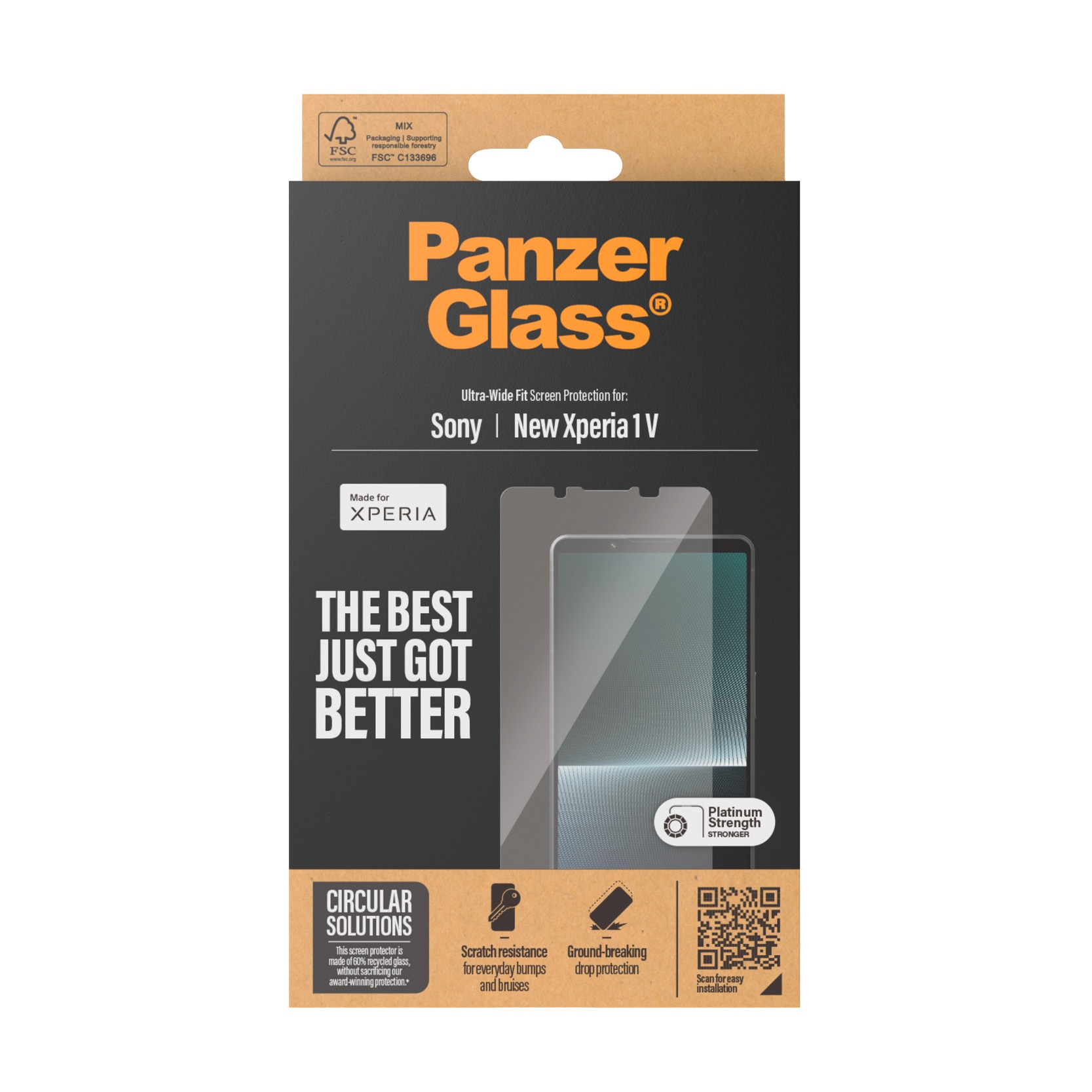 PanzerGlass Displayschutzglas »Ultra-Wide Fit Screen Protection«, für Sony Xperia 1 VI, Displayschutzfolie, Schutzfolie, Bildschirmschutz, kratz- & stoßfest