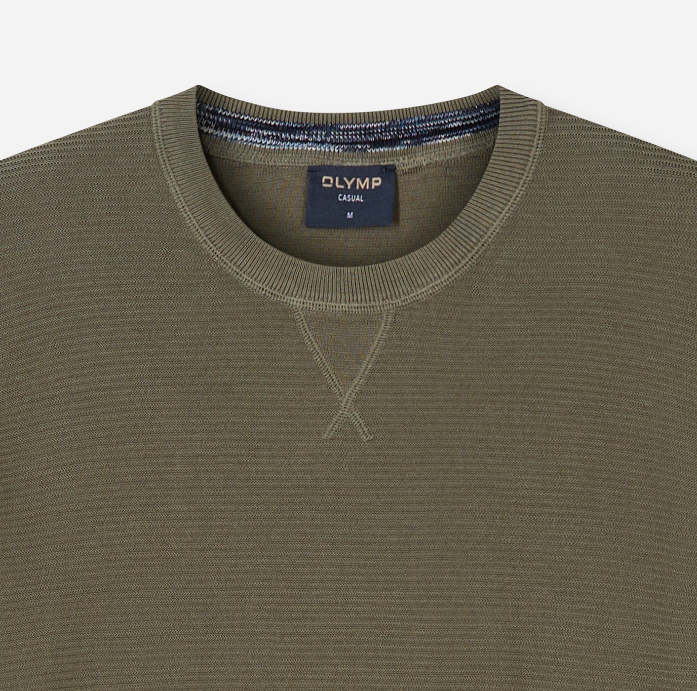 OLYMP Rundhalspullover »OLYMP Strick Casual« mit modischem Strukturmuster