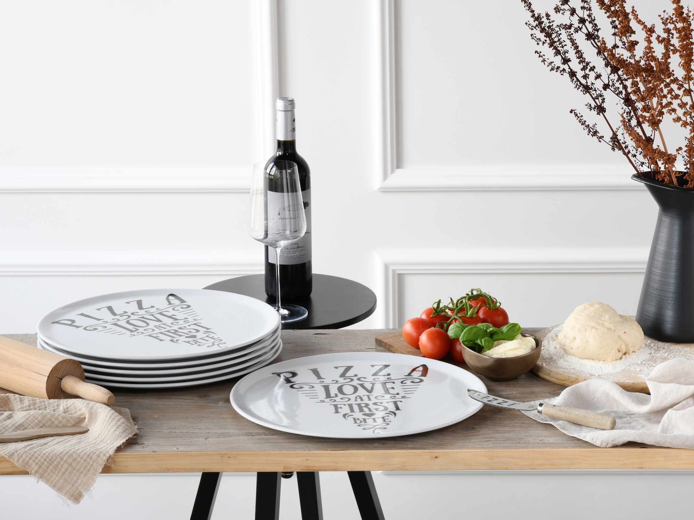 CreaTable Pizzateller »Europa In Love, Pizzateller 33 cm 6-tlg« Europäische Qualität