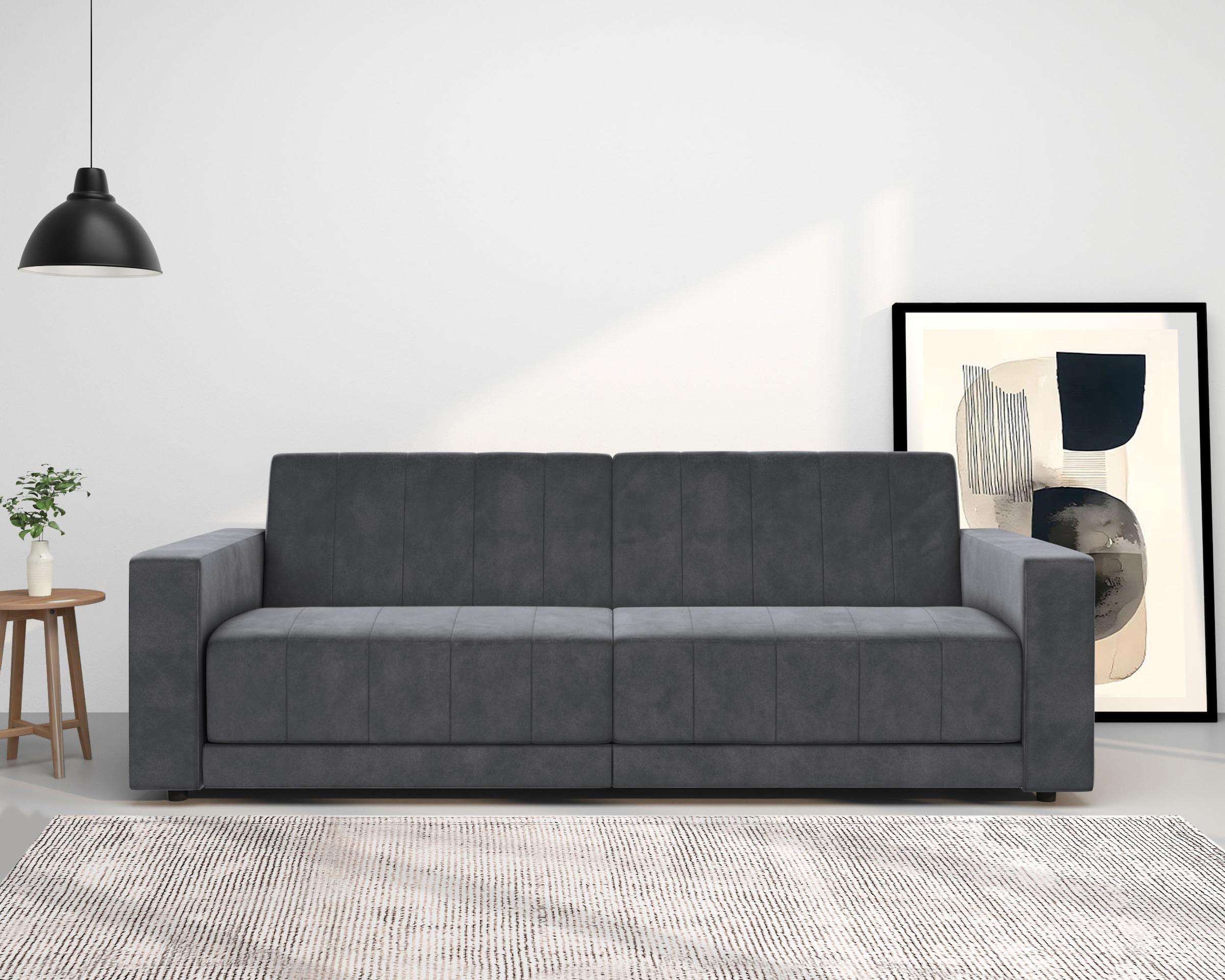 Dorel Home 3-Sitzer »Allie II Schlafsofa 225 cm« Bett-Funktion (108/190cm), Rückenlehne 2-teilig, mit Steppung