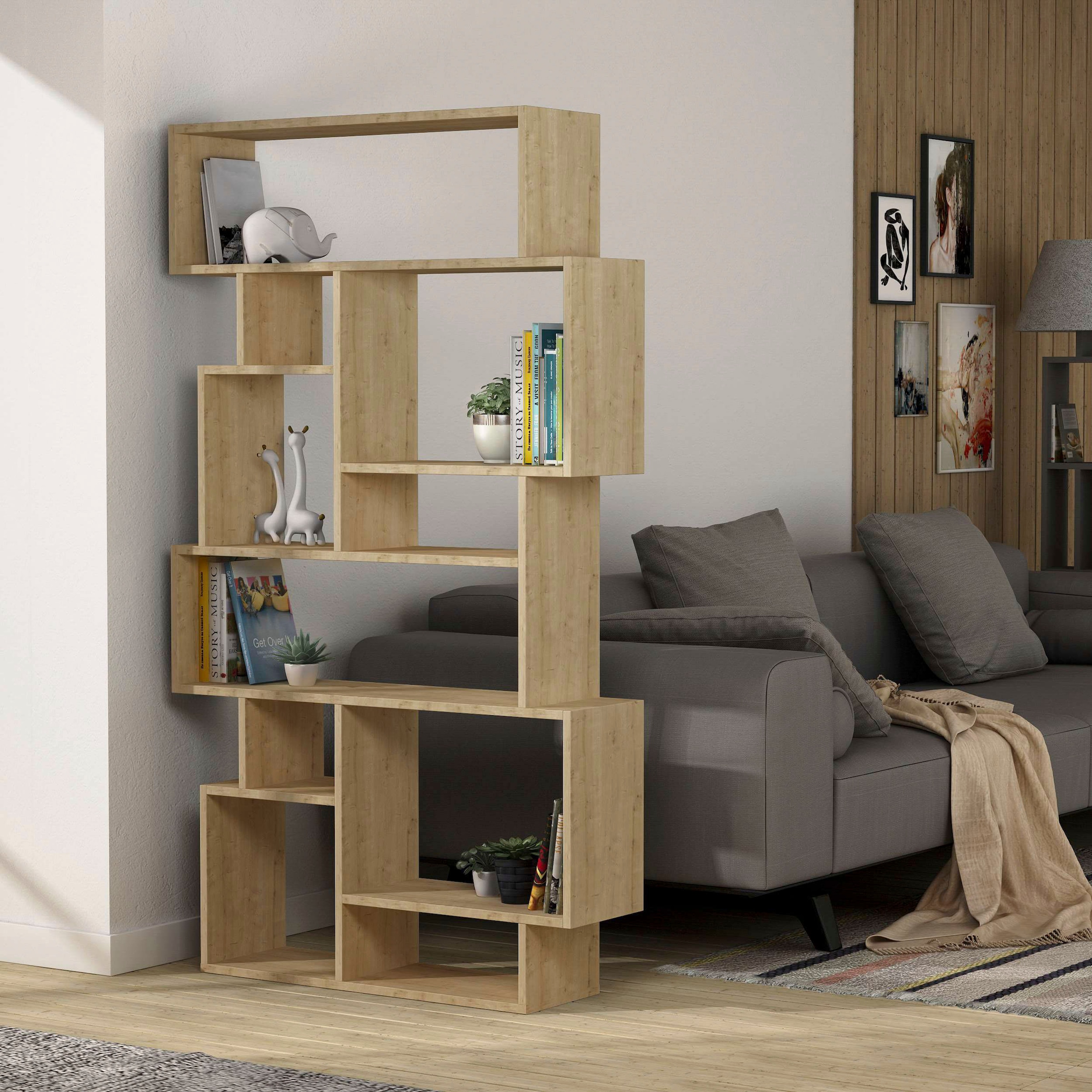 Decortie Bücherregal »Karmato Bücherregal«, (Packung), Leichte Montage, Lagerung, Platzsparend