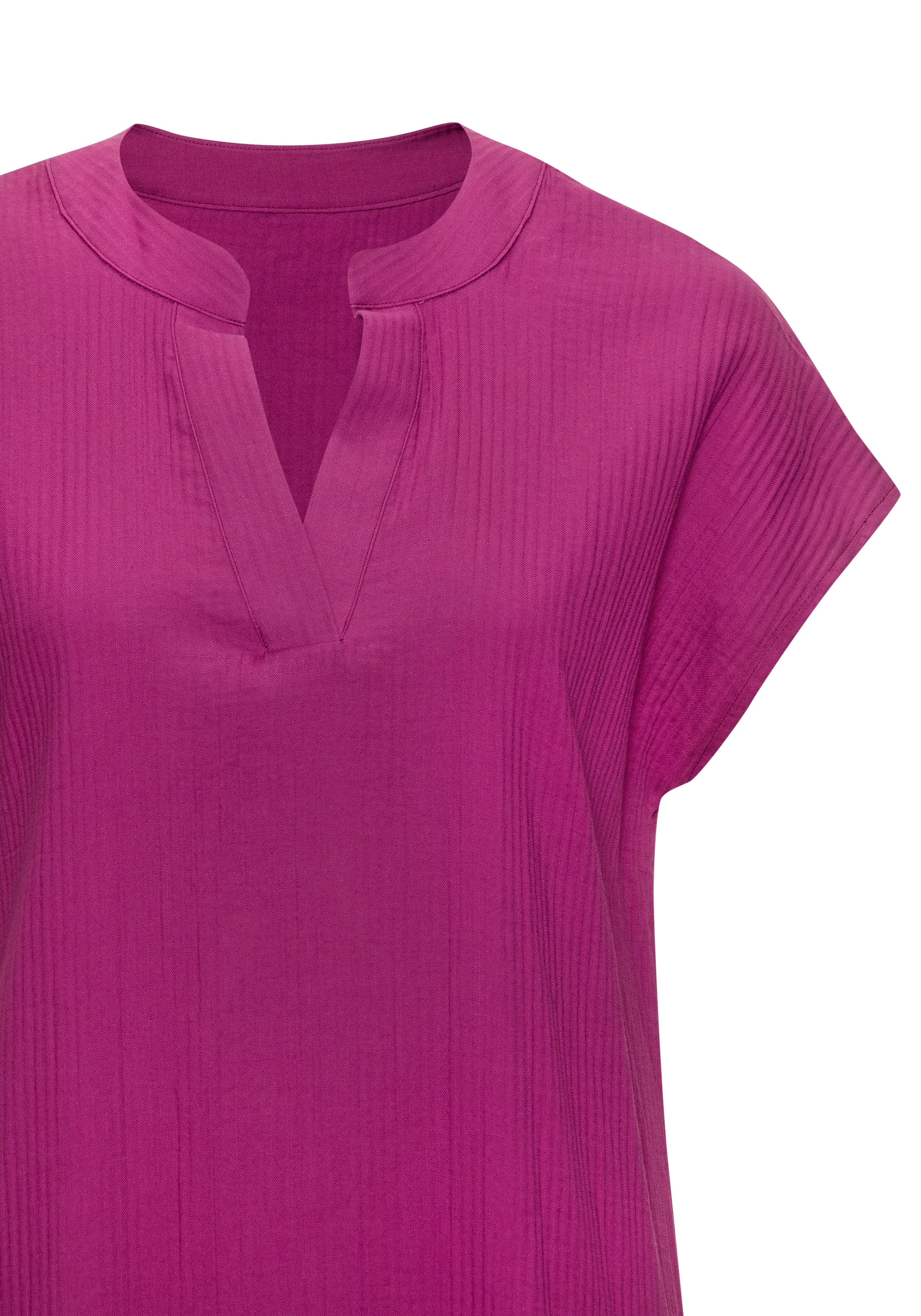 Vivance Blusenkleid »aus strukturierter Ware mit Volant« Ohne Taschen lockeres Tunikakleid, Sommerkleid, Strandkleid, Basic