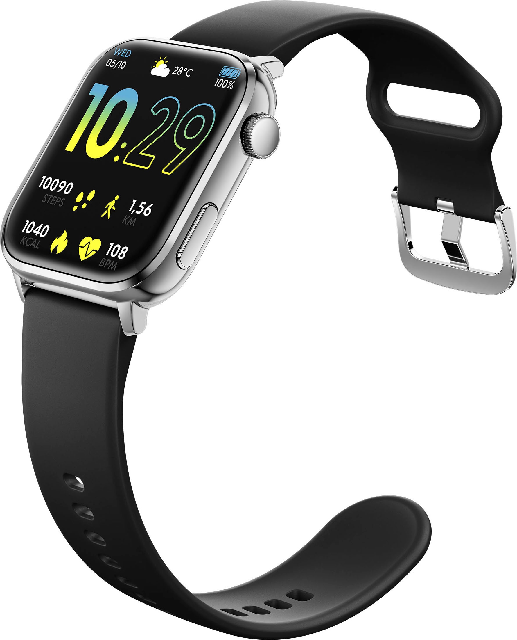 ice-watch Smartwatch »ICE smart 2.0 - 1.96«, Armbanduhr, Damenuhr, Herrenuhr, Silikonarmband, Schrittzähler