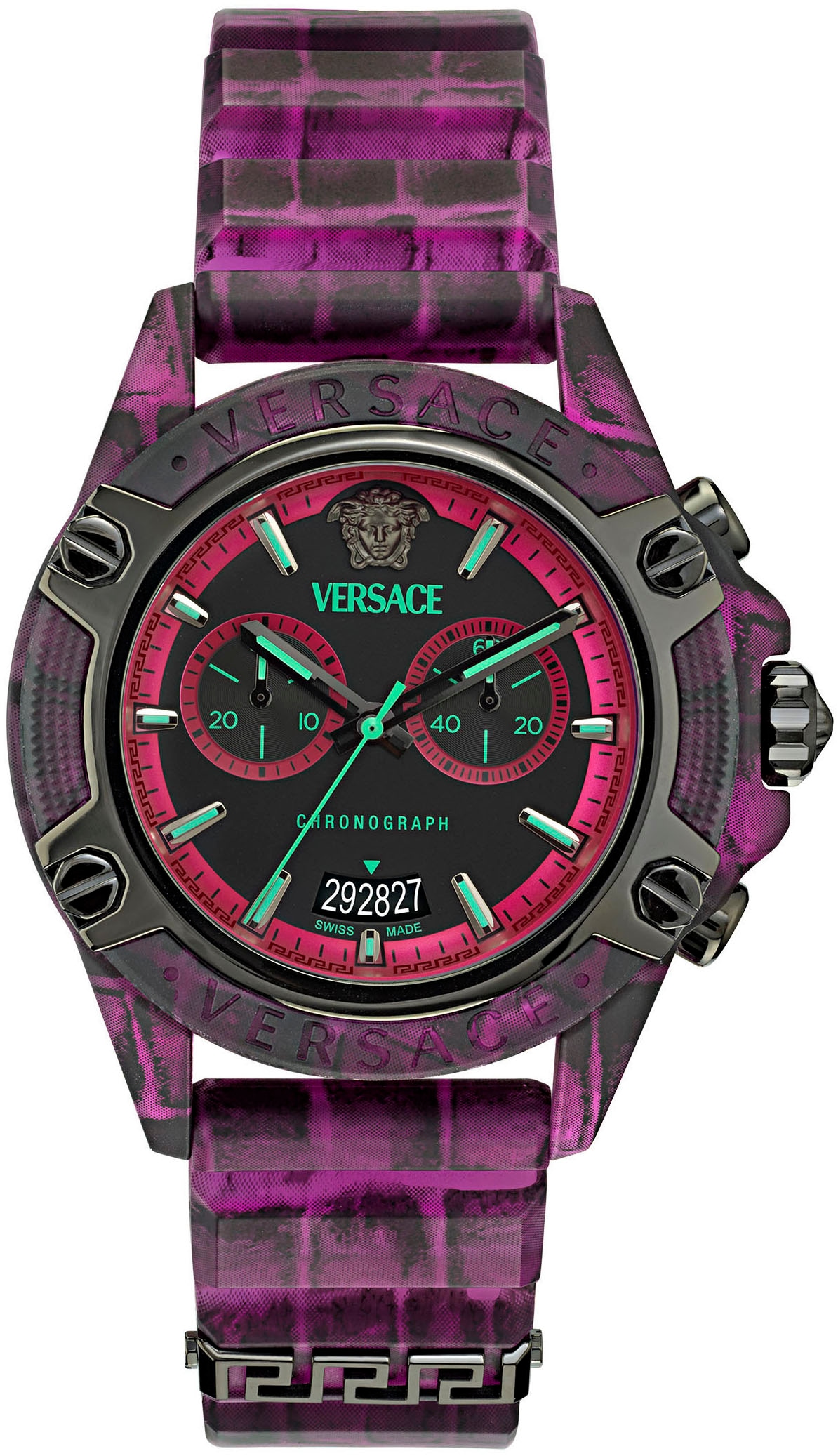 Versace Chronograph »ICON ACTIVE«, Quarzuhr, Armbanduhr, Damenuhr, Herrenuhr, Swiss Made, Polyurethanband