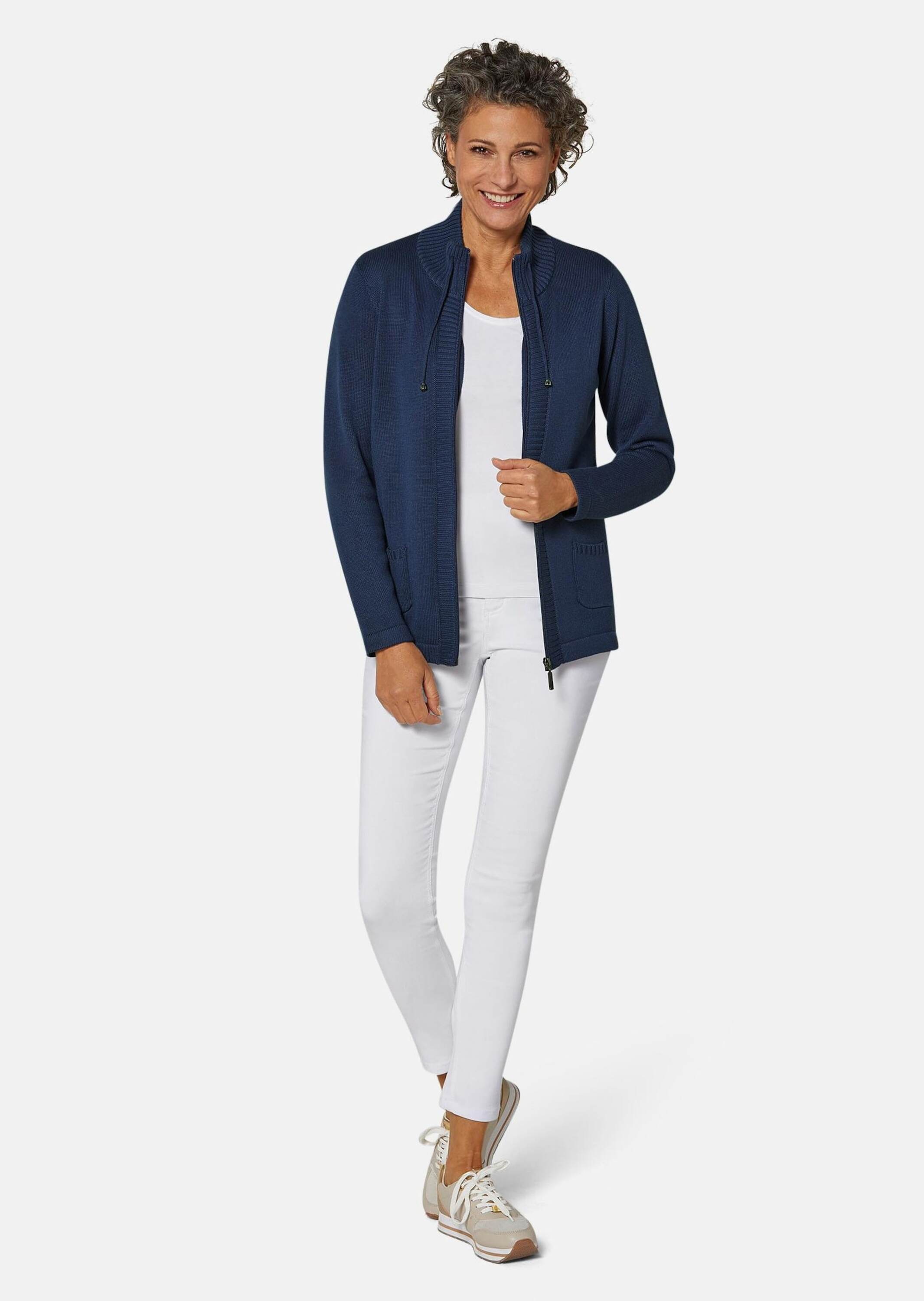 GOLDNER Strickjacke »Sportliche Strickjacke« Aufwendig in Form gestrickt für perfekte Passform