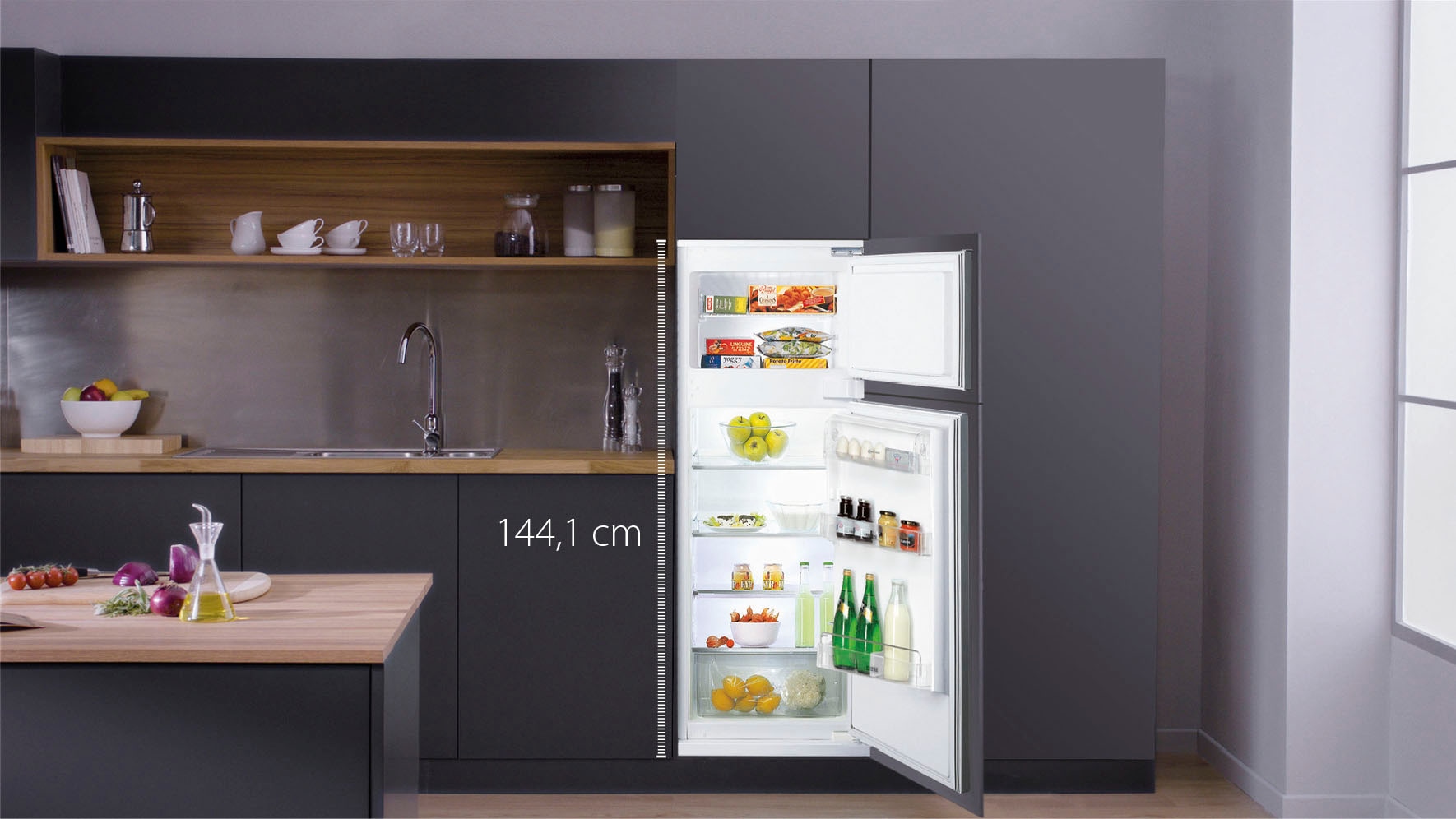 BAUKNECHT Einbaukühlgefrierkombination »KDI 14S2« 144,1 cm hoch 54 cm breit