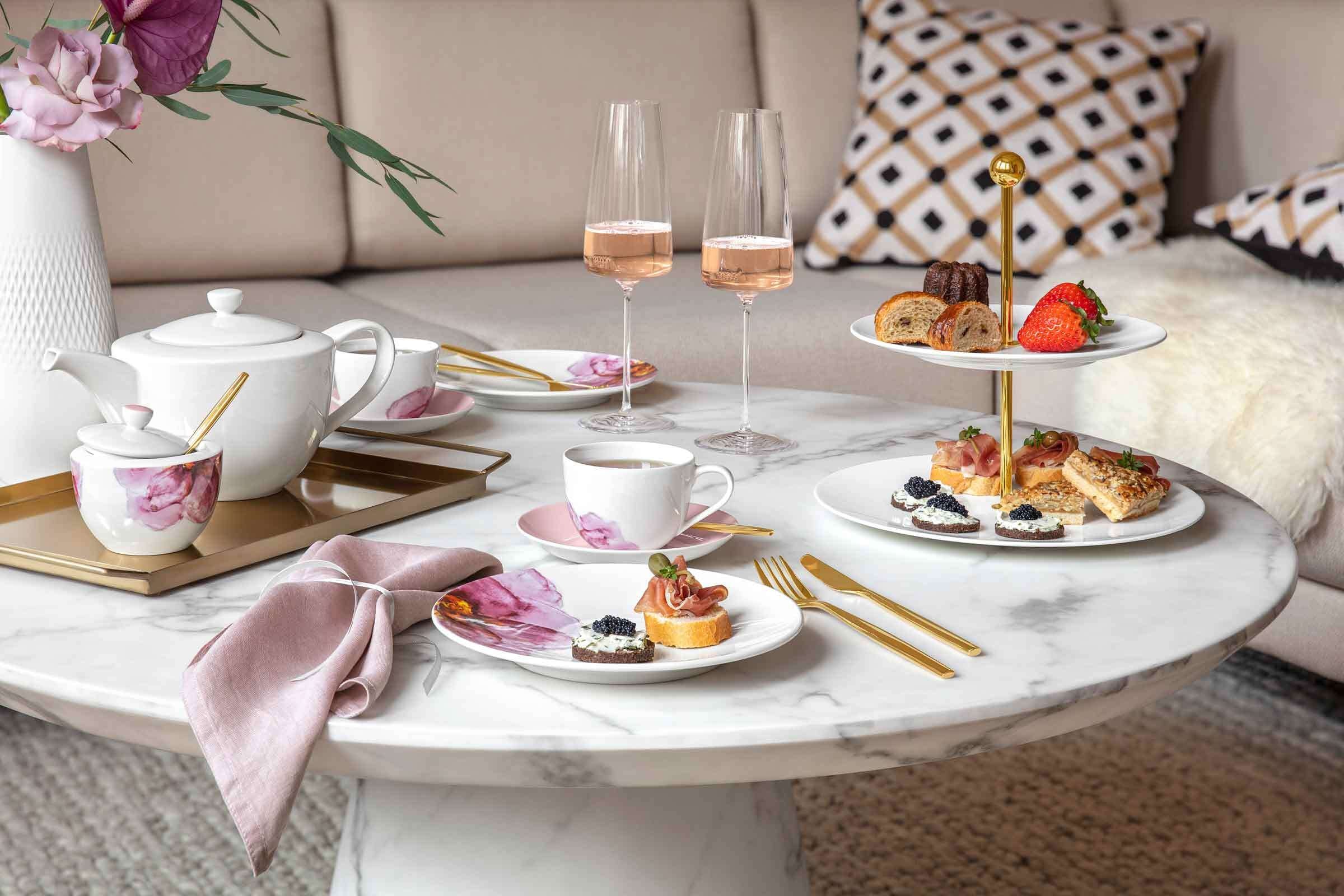 Villeroy & Boch Platzset »Tischset Rose Garden 7er Set rosa« waschbar bis 40 Grad C