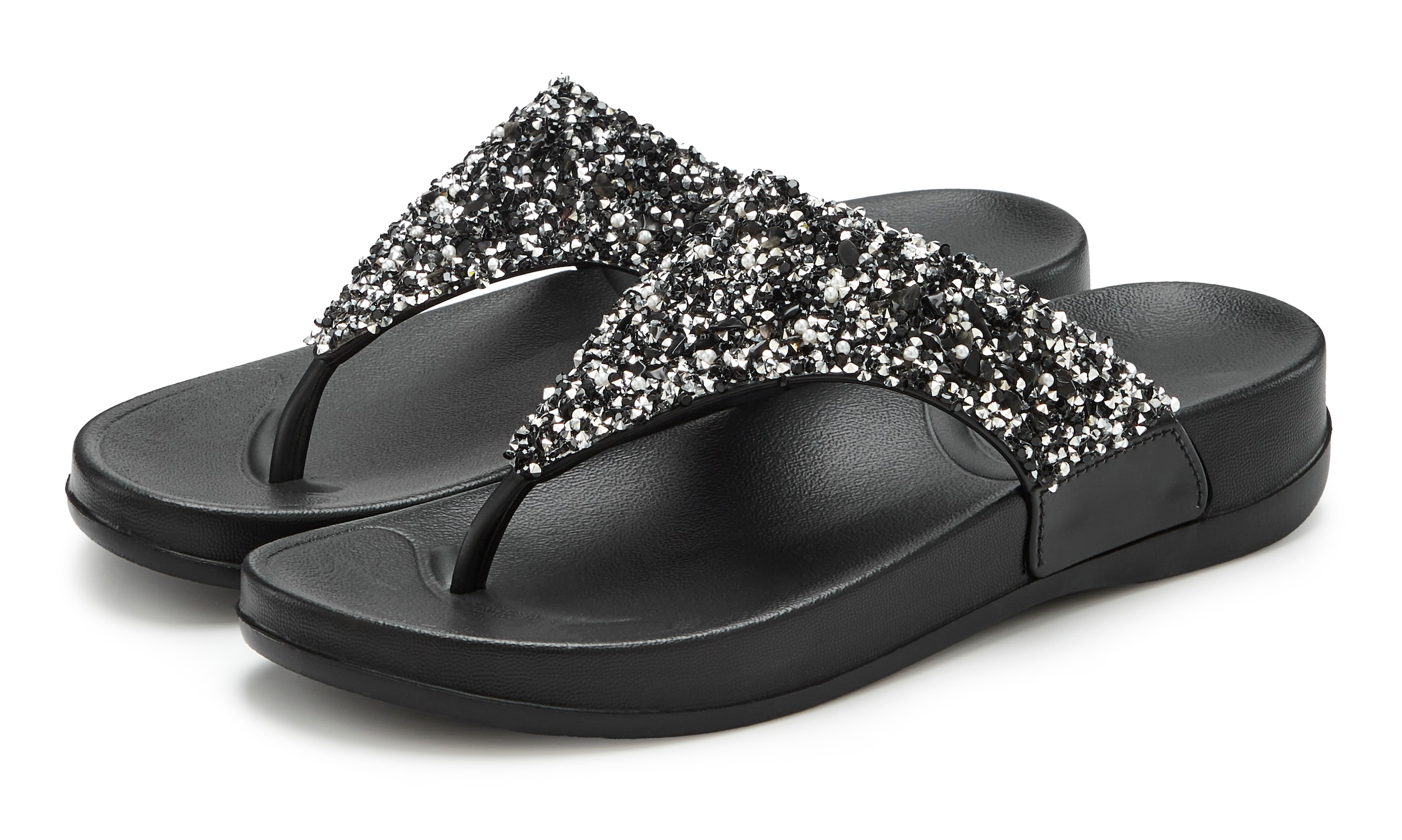 Vivance Badezehentrenner »Flip Flop, Badelatsche, Badeschuhe, Pantolette, Zehentrenner,«  Sommerschuh mit modischem Glitzerdetail VEGAN