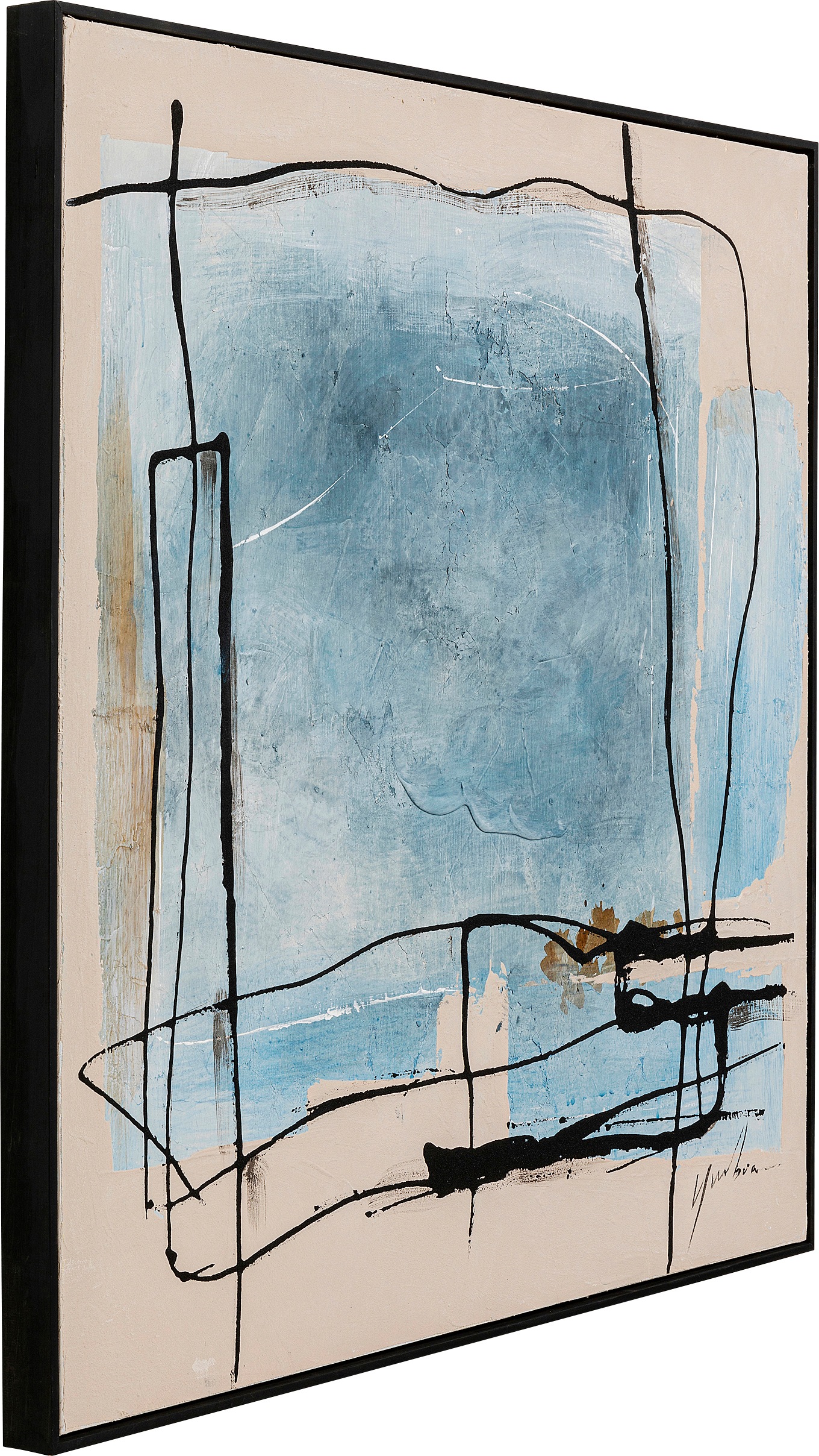 Kare Design Bild mit Rahmen »Gerahmtes Bild Dust Blau«